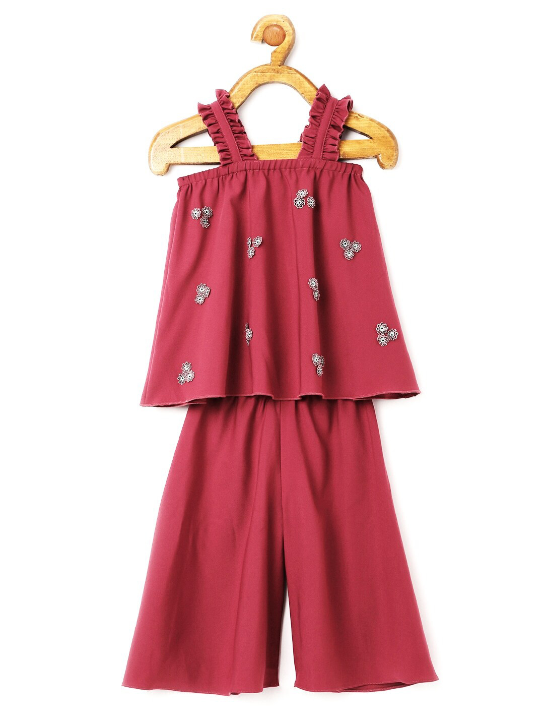 TIC TAC TOE Girls Pink Embellished Tunic with Palazzos