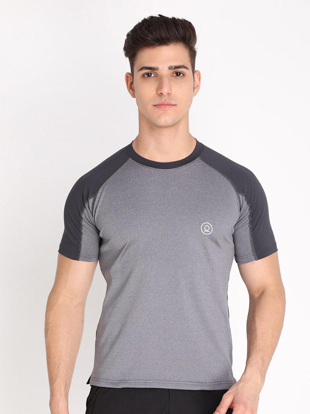 Chkokko Men Grey Training or Gym T-shirt