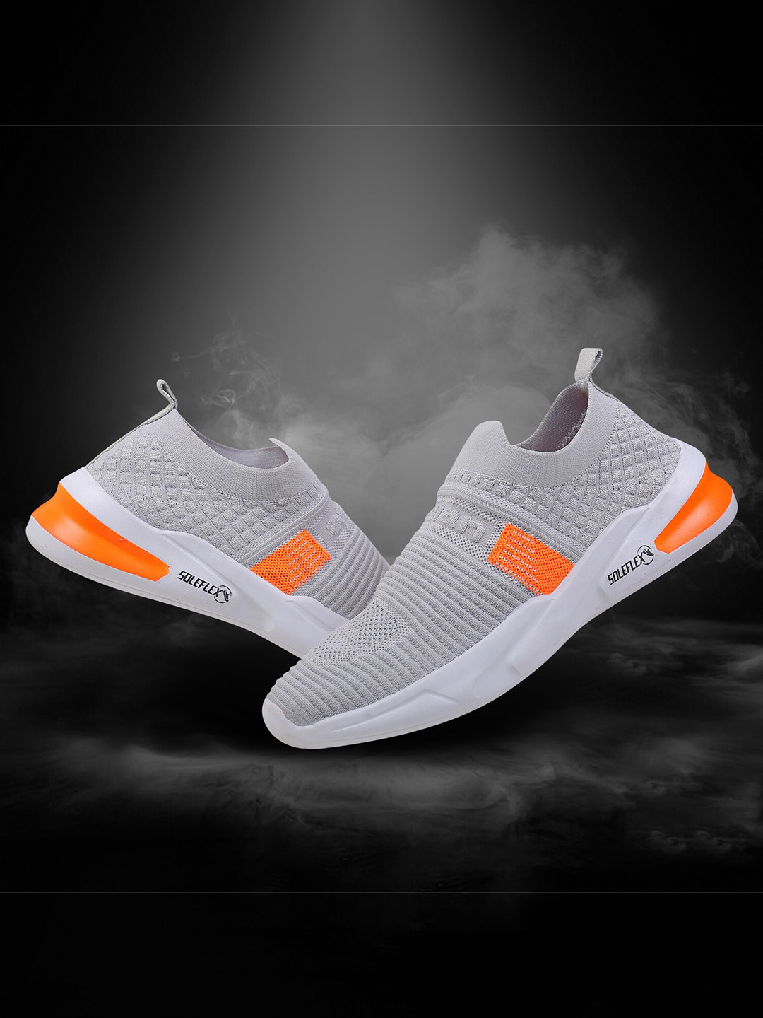 ASIAN Men Grey Mesh Hattrick-27 Regular Running Shoes