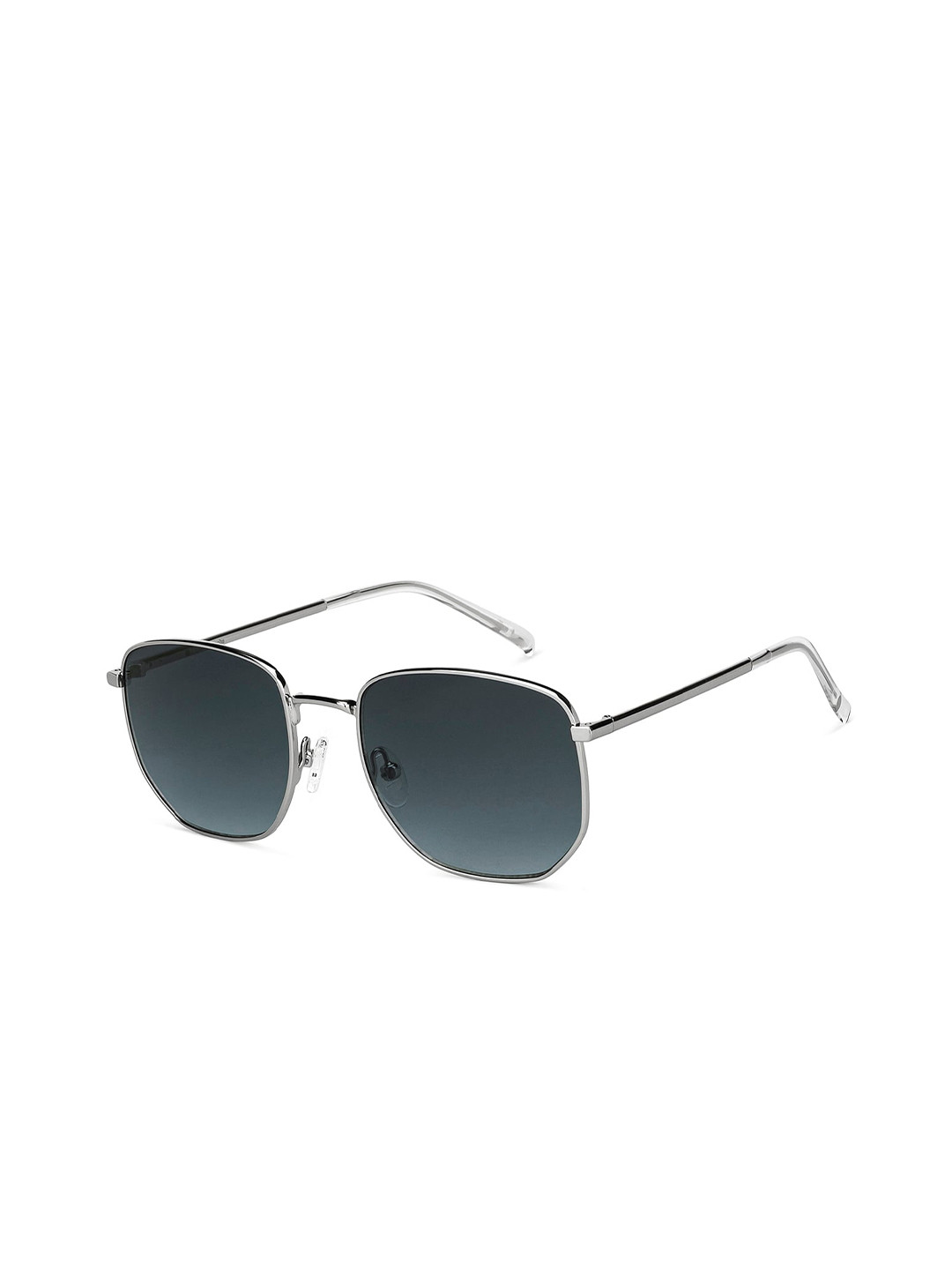 John Jacobs Unisex Grey & Silver-Toned Square Sunglasses