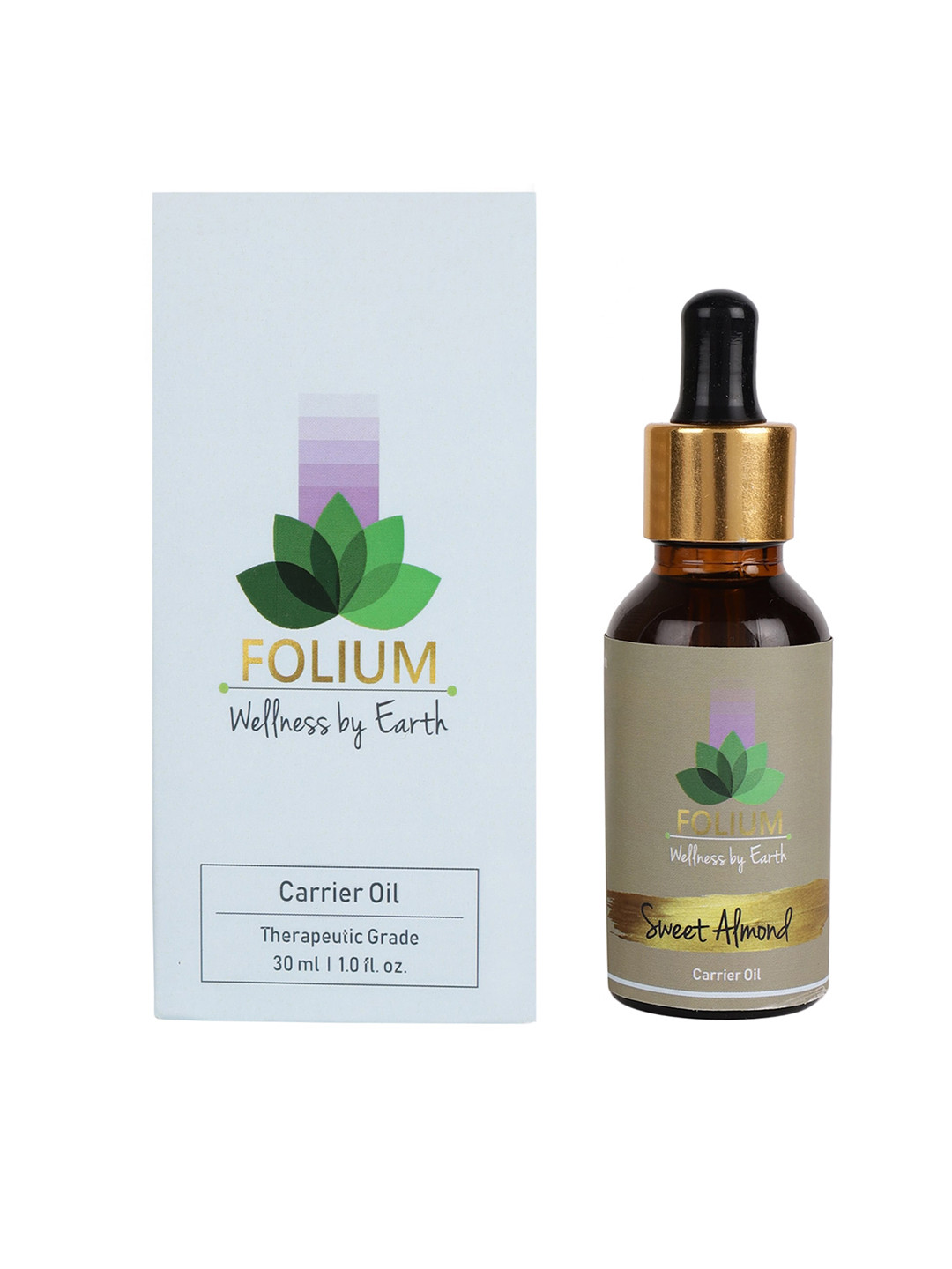 FOLIUM Therapeutic Grade Sweet Almond Carrier Oil for Hair & Skin - 30 ml