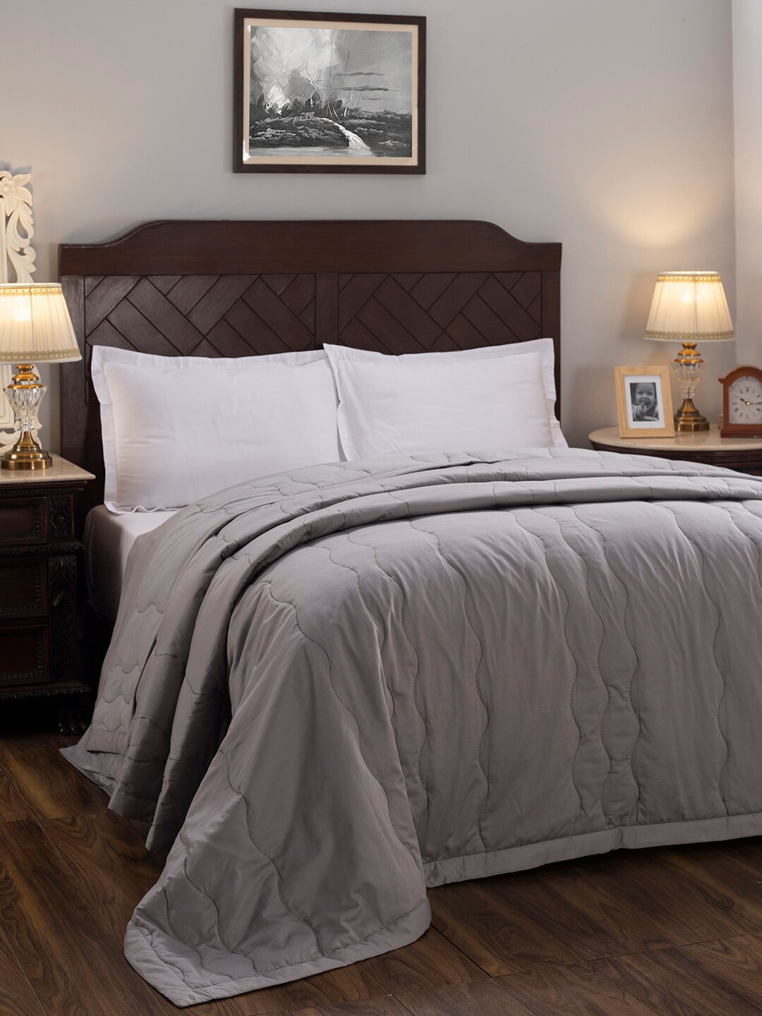 MASPAR Grey AC Room 110 GSM Double Bed Quilt