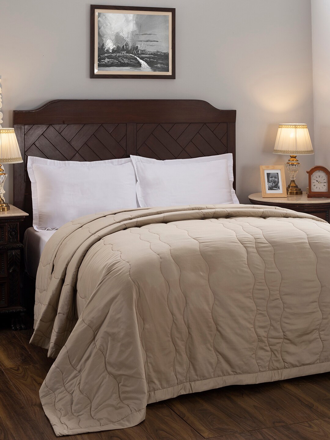 MASPAR Cream-Coloured AC Room 110 GSM Double Bed Quilt