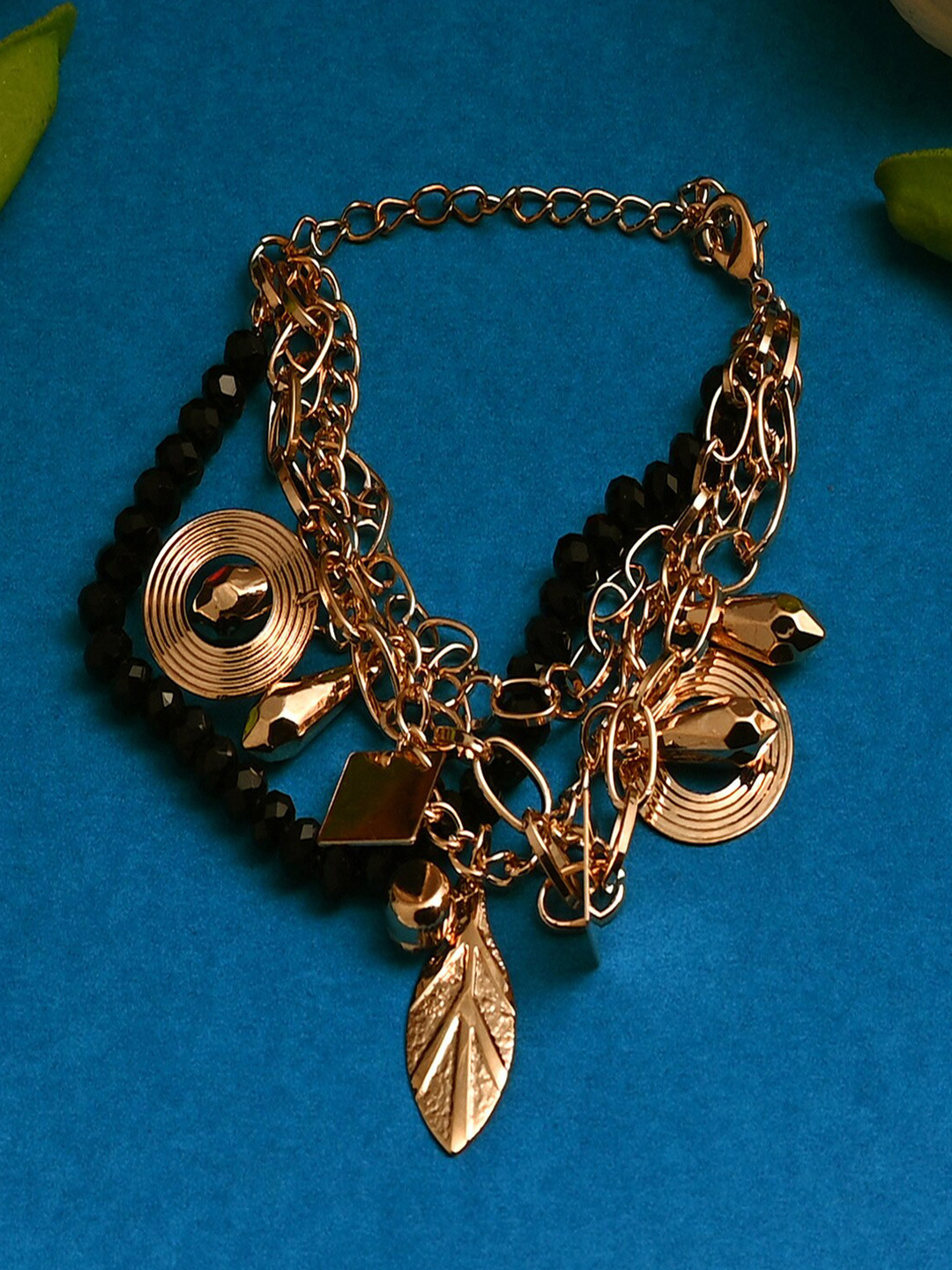 Jewelz Women Gold-Plated Layered Bracelet