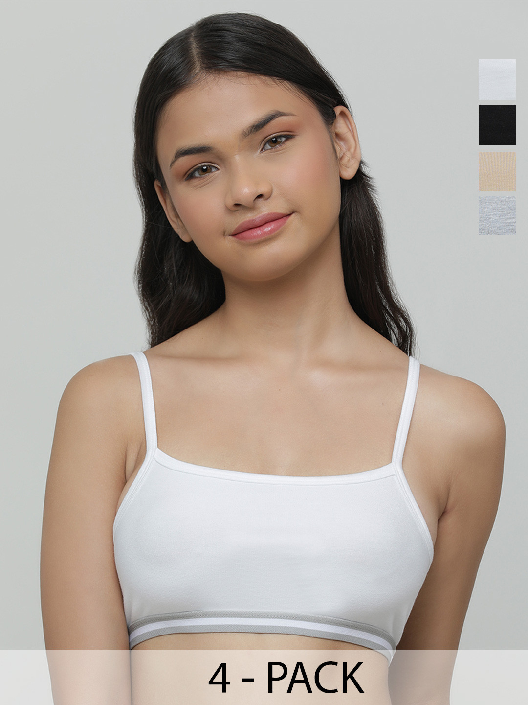 Charm n Cherish Girls Pack of 4 Solid Beginners Bra