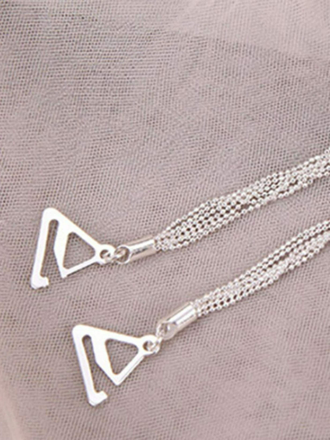 EL REGALO Silver Embellished Anti-Allergy Bra Straps