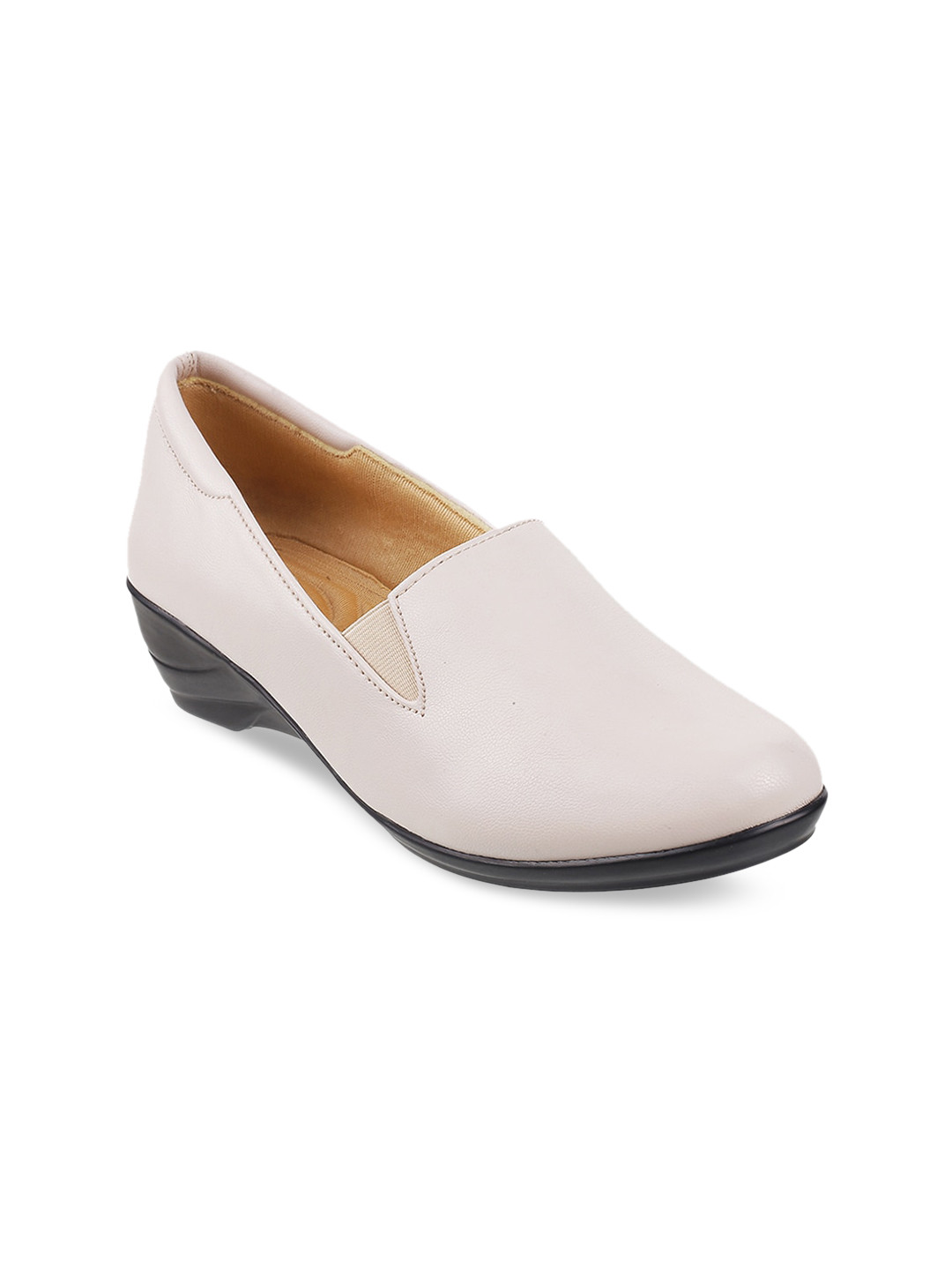 WALKWAY by Metro Beige Solid Wedge Pumps