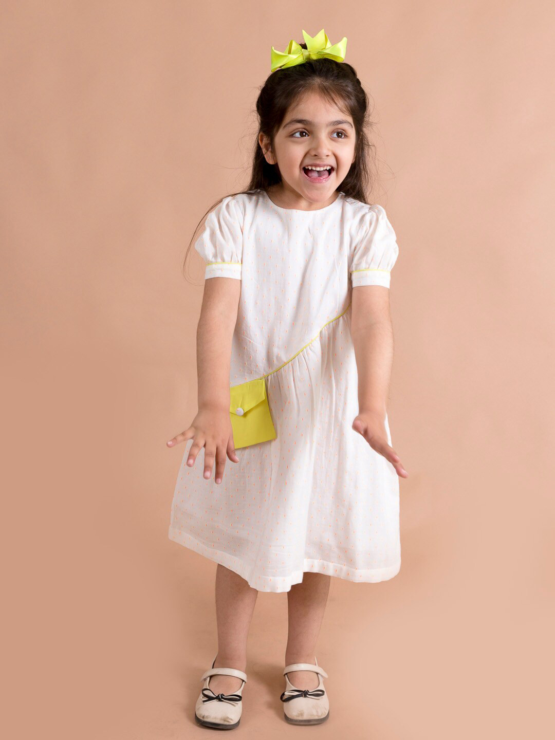 Fairies Forever White Striped A-Line Dress