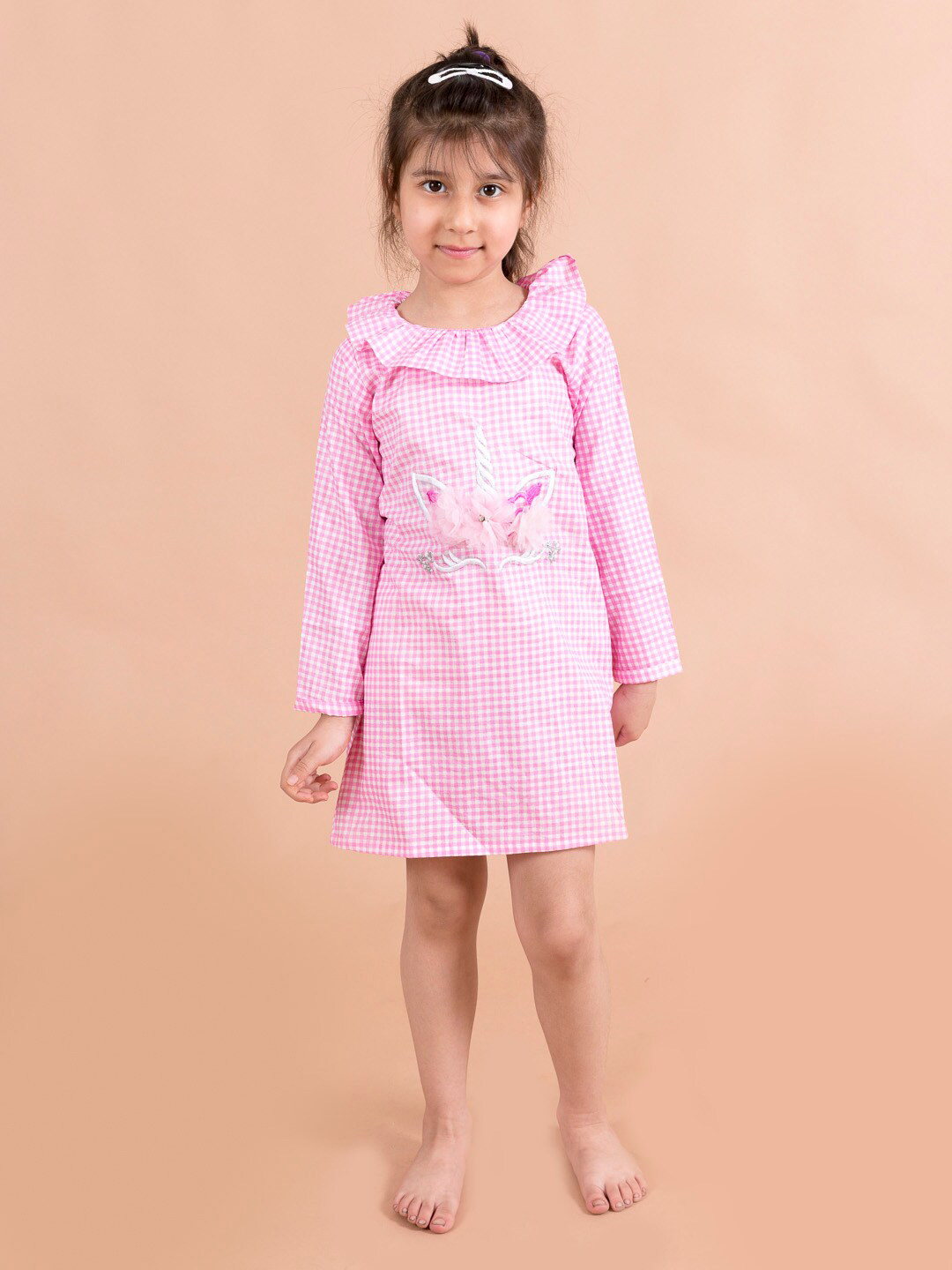 Fairies Forever Girls Pink Checked Nightdress
