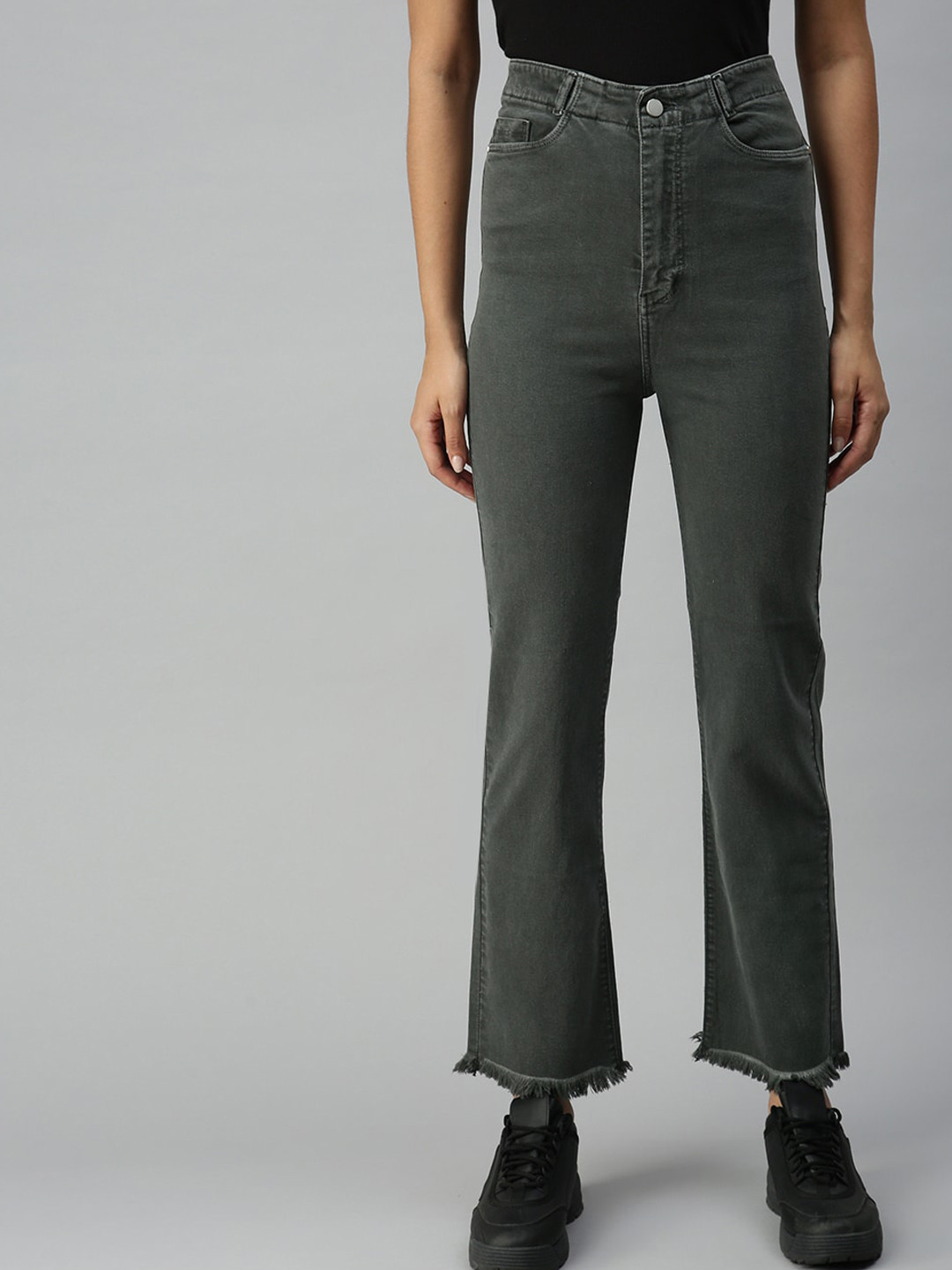 SHOWOFF Women Grey Jean Relaxed Fit High-Rise Stretchable Jeans