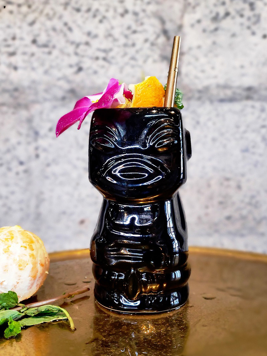 Folkstorys Grey & Red Ceramic Tikki Mug