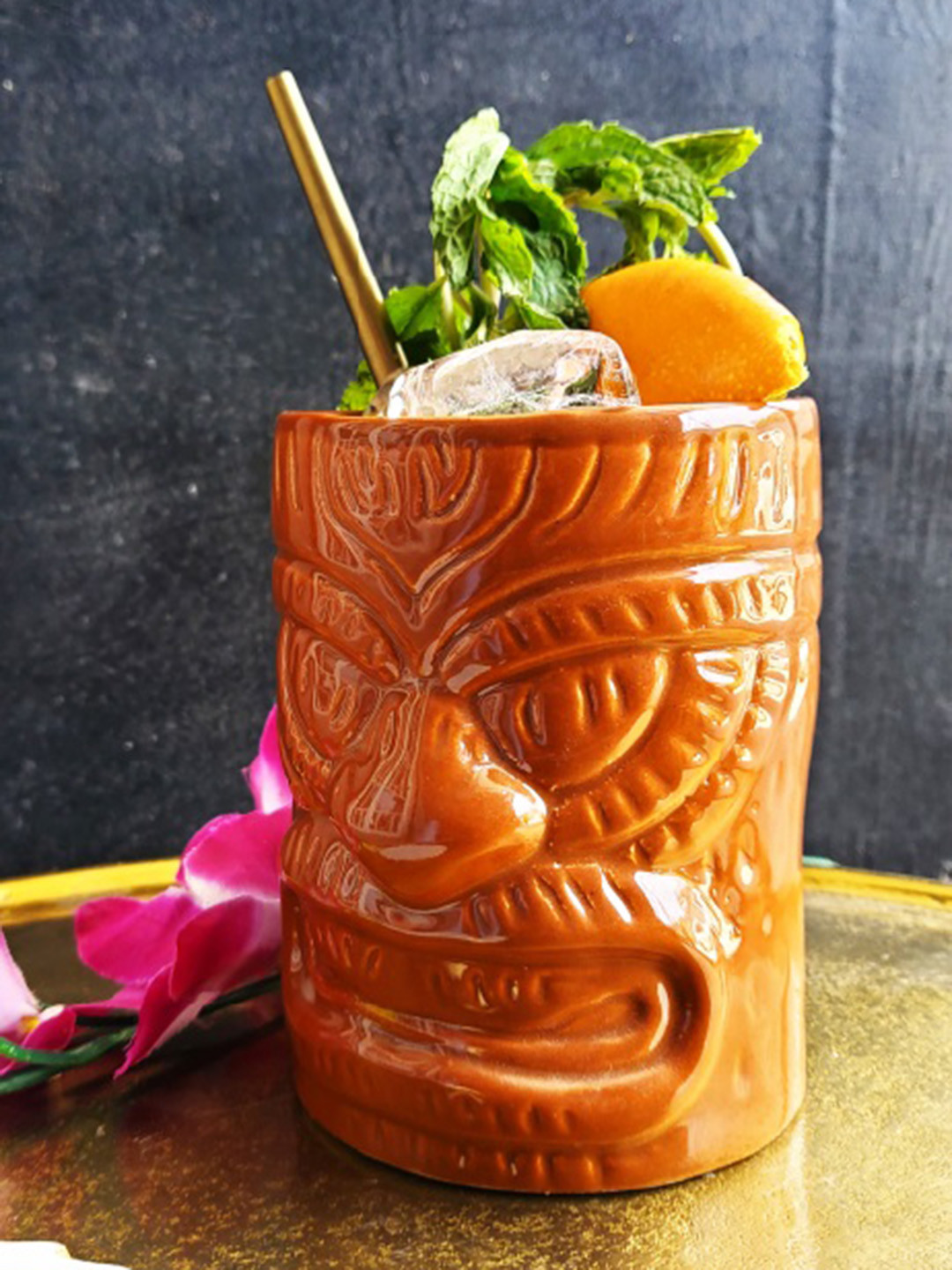 Folkstorys Brown Ceramic Wisdom Terracotta Tikki Beer Mug