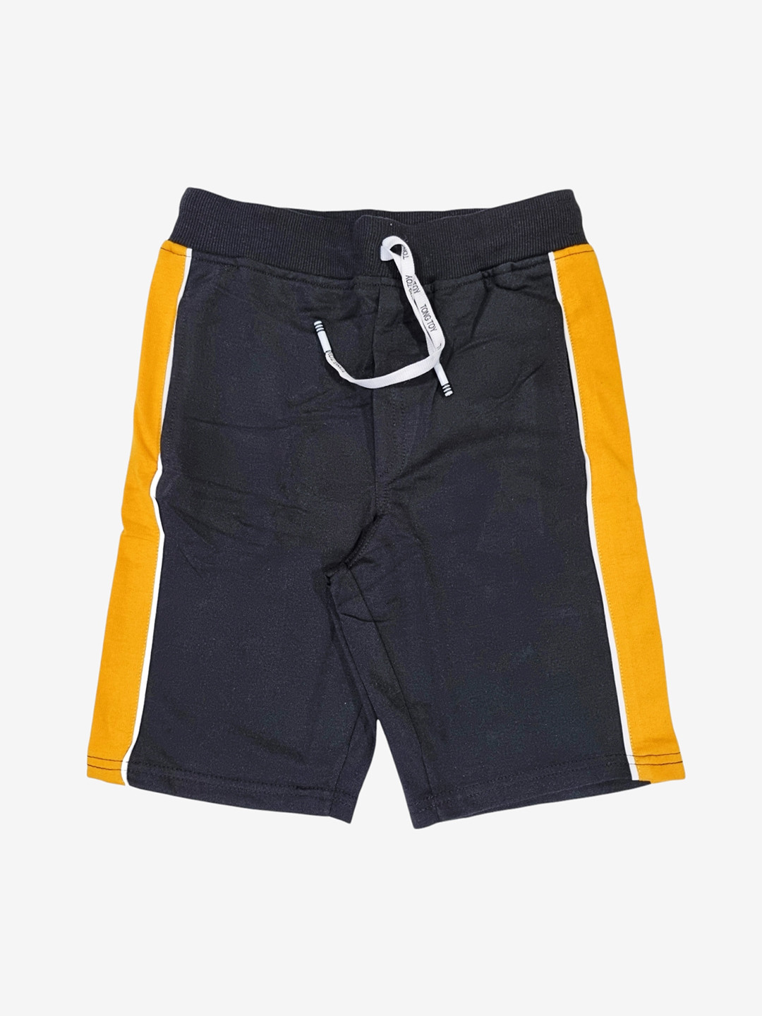 Alan Jones Boys Black & Yellow Colourblocked Shorts