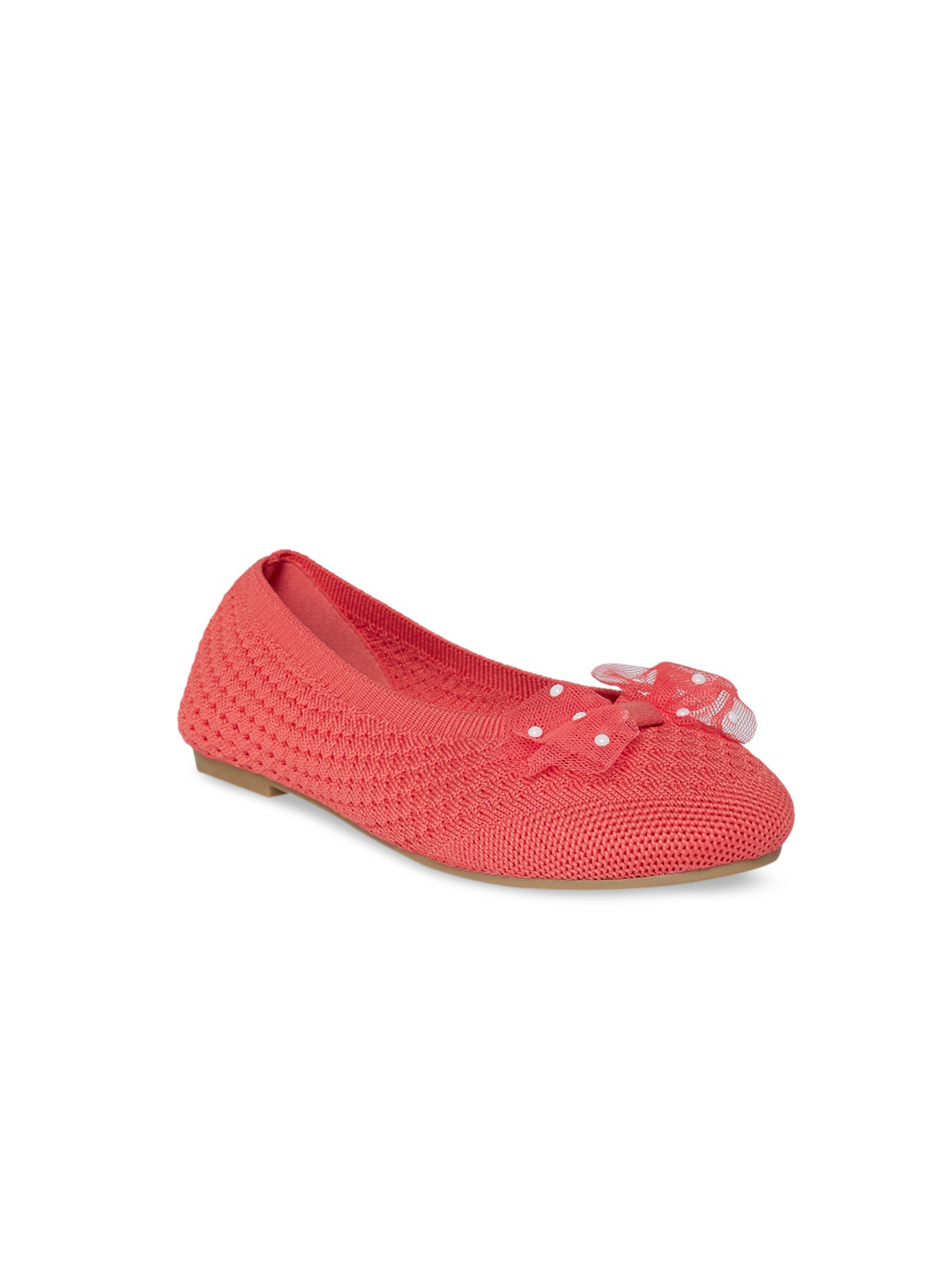 Pantaloons Junior Girls Coral Party Ballerinas with Bows Flats