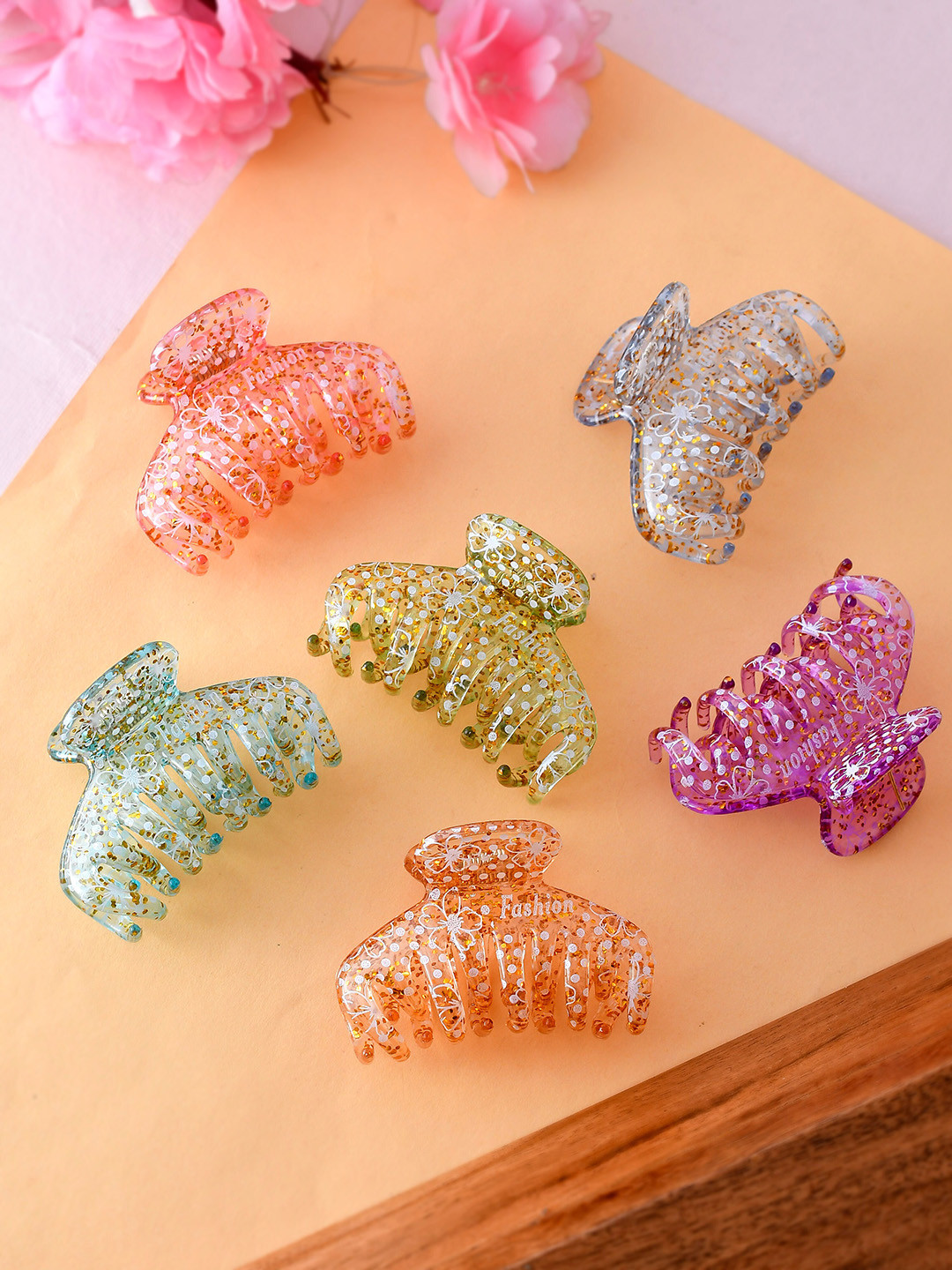 Silvermerc Designs Set of 6 Purple & Green Claw Clips