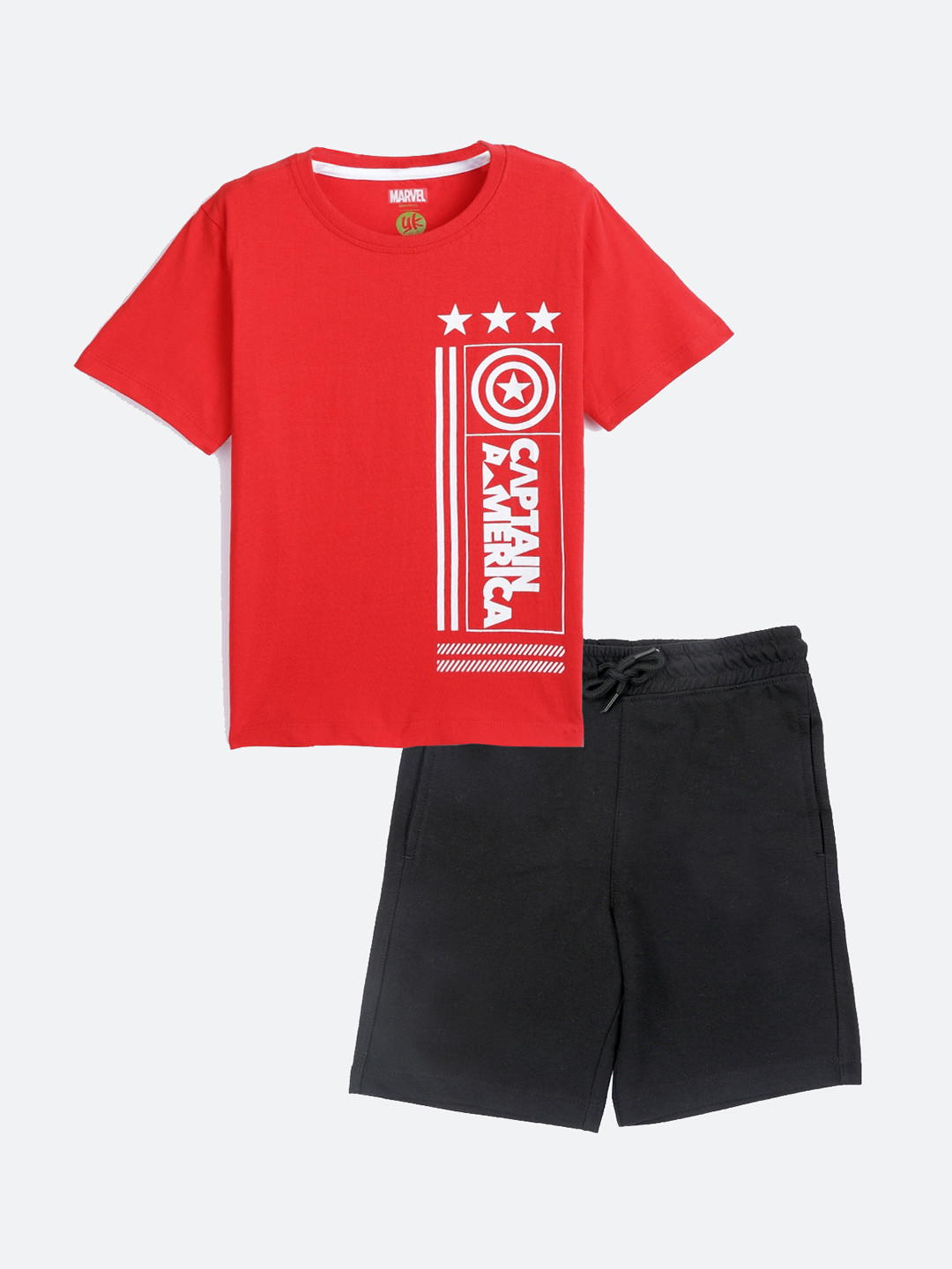 YK Marvel Kids Red & Black Printed Co-Ords