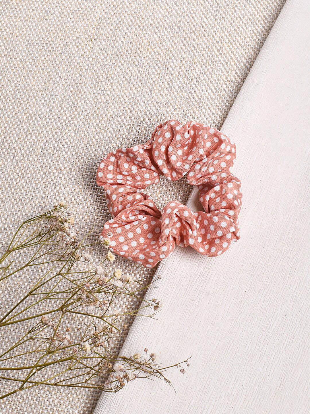 BEWITCHED Women Pink Polka Dots Print Ponytail Holder