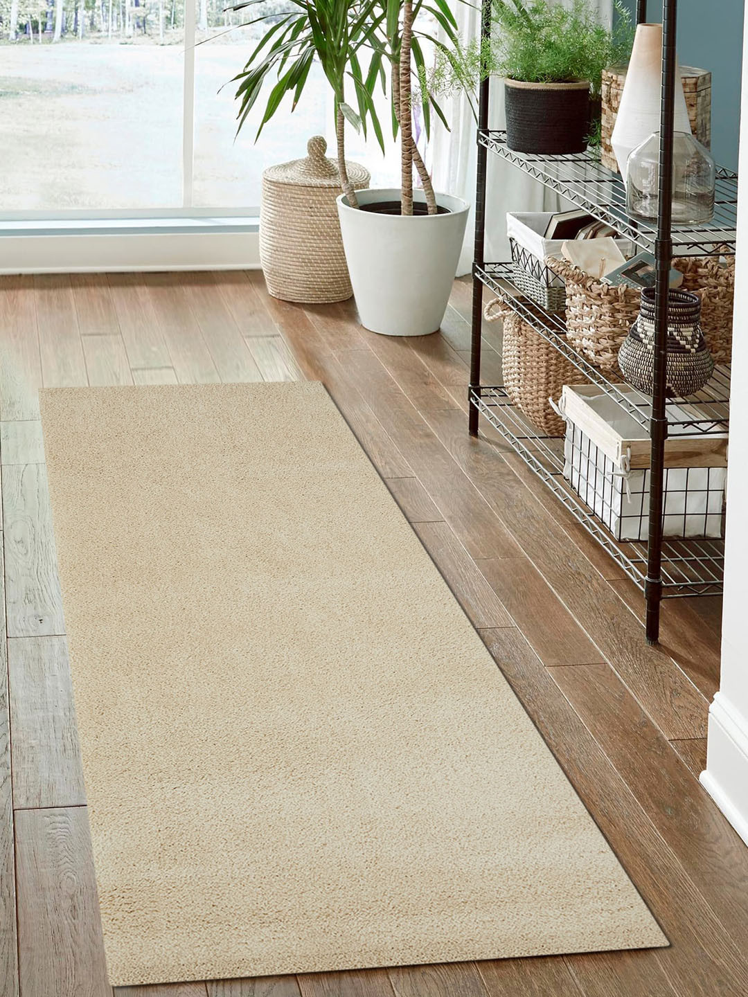 OBSESSIONS Cream-Colored Solid Floor Runner