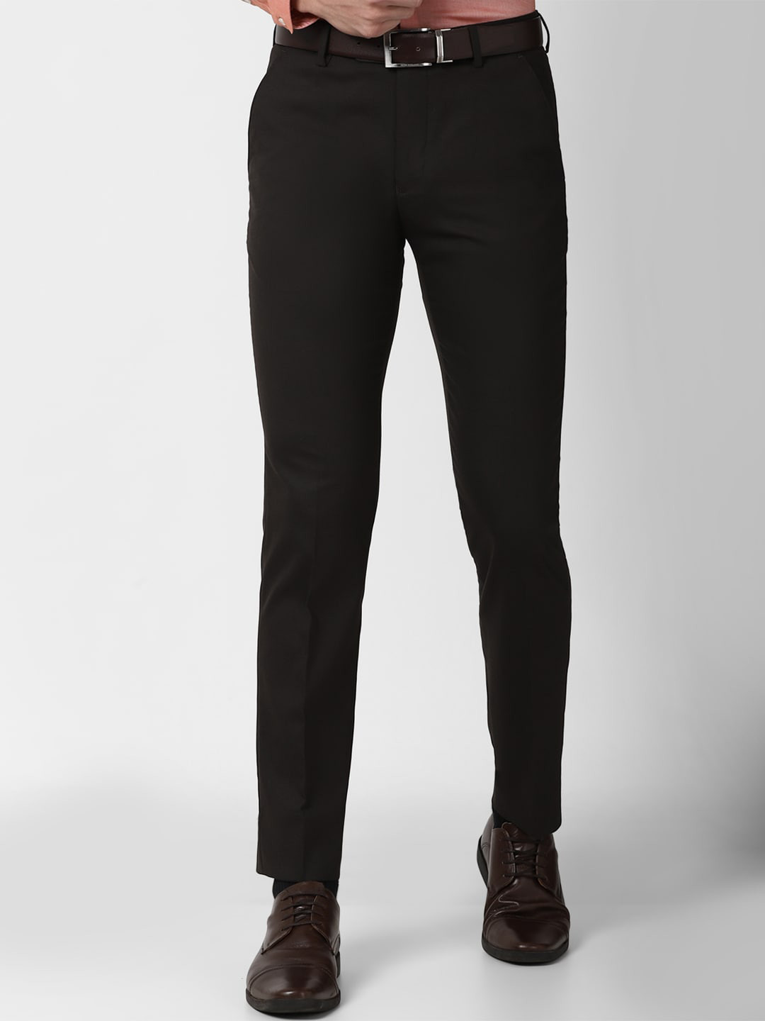 Peter England Men Brown Slim Fit Formal Trouser