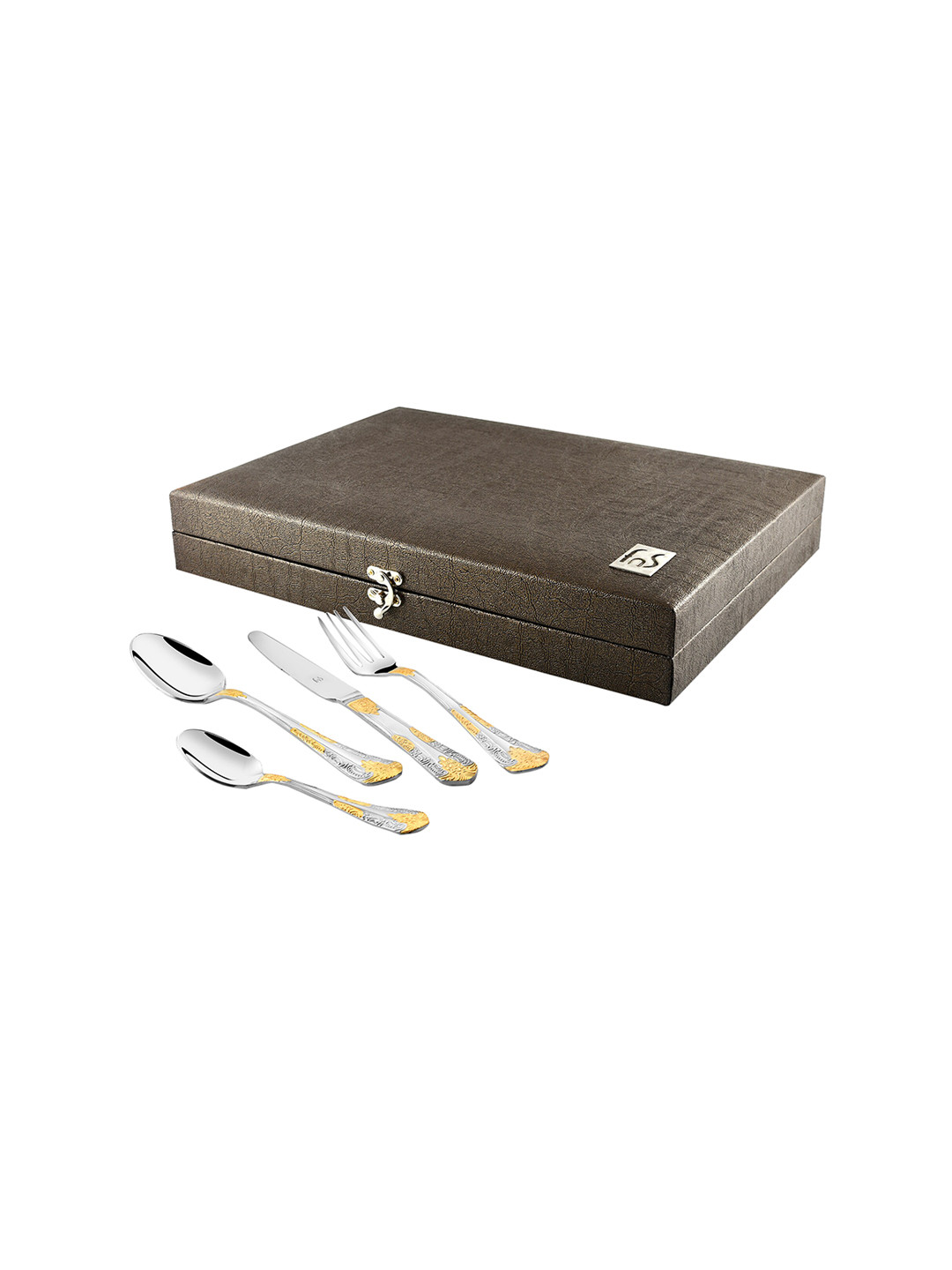 FNS Silver-Toned 24Pc Stainless Steel Cutlery Set