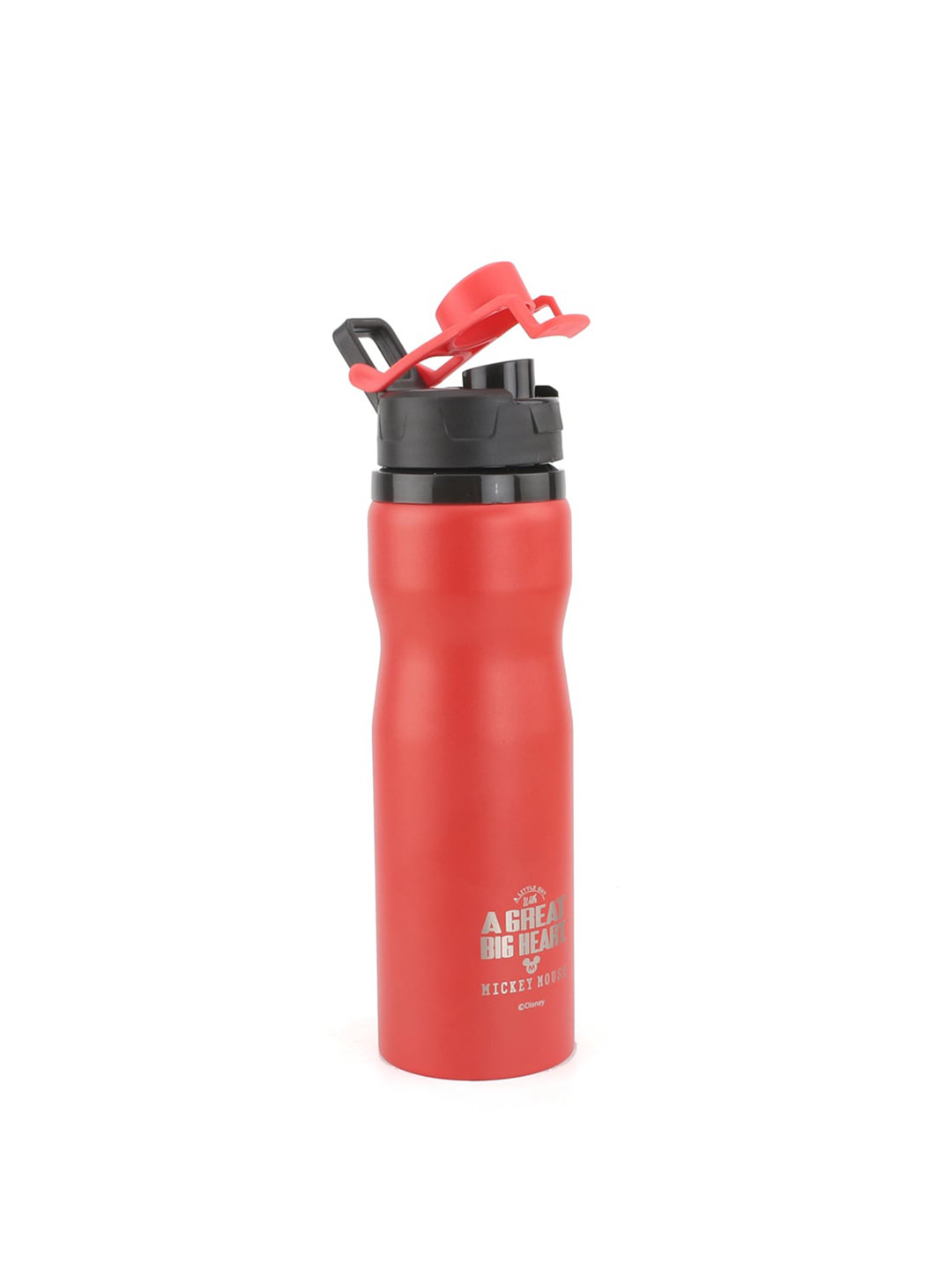 DISNEY Kids Red & Black Solid Stainless Steel Water Bottle 710 ml