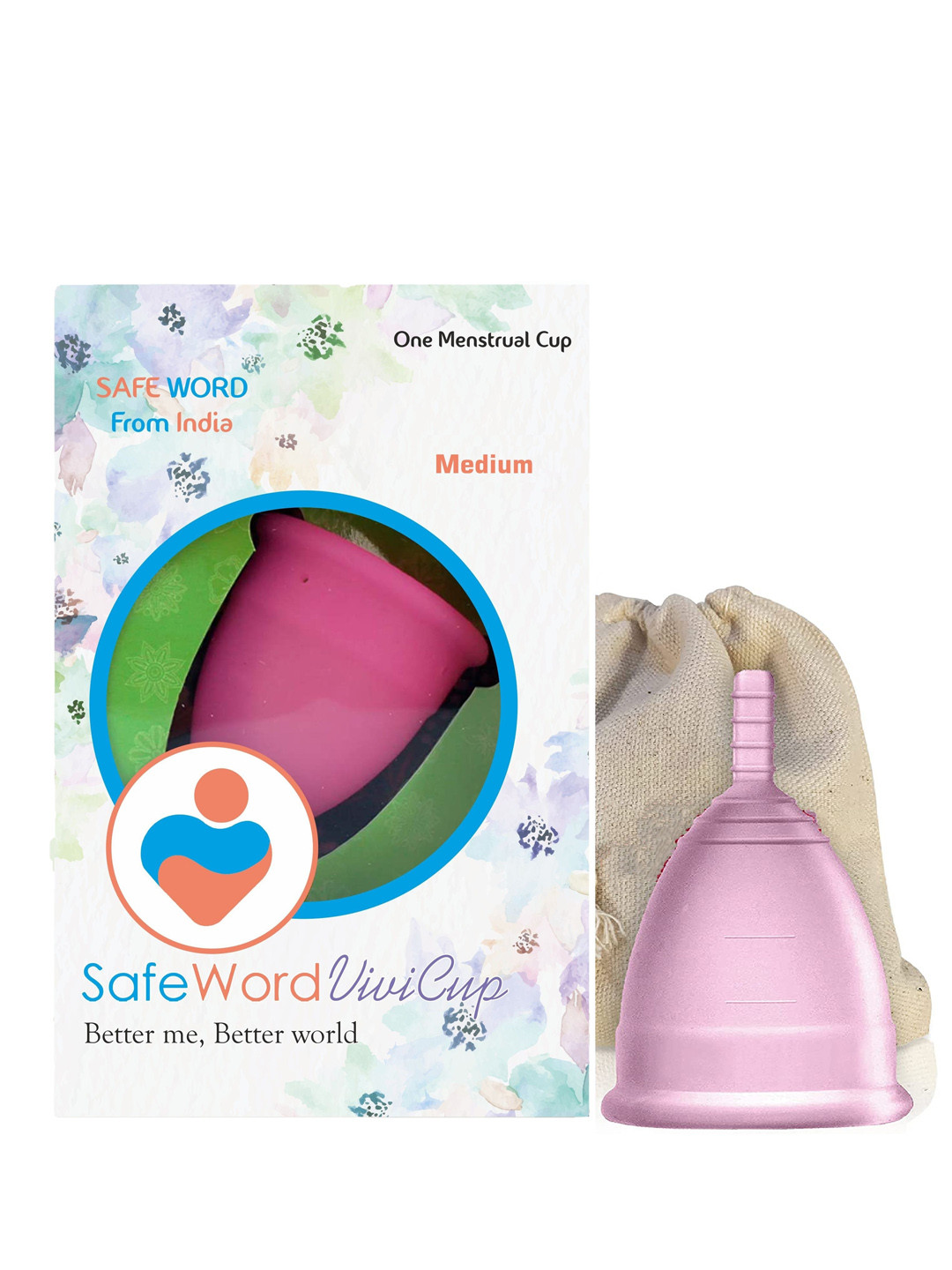 SafeWord Pink Better Me Better World Menstrual Cup - Medium