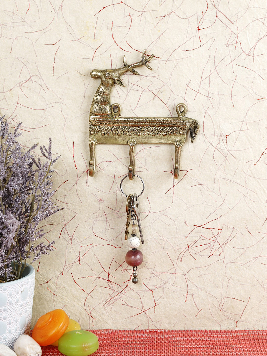 Imli Street Gold-Toned Deer Design Key Wall Hook