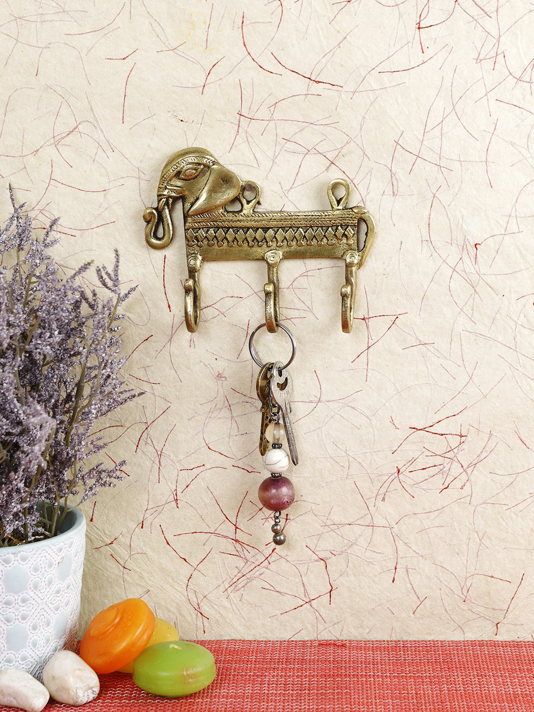 Imli Street Gold-Toned Elephant Design Key Wall Hook