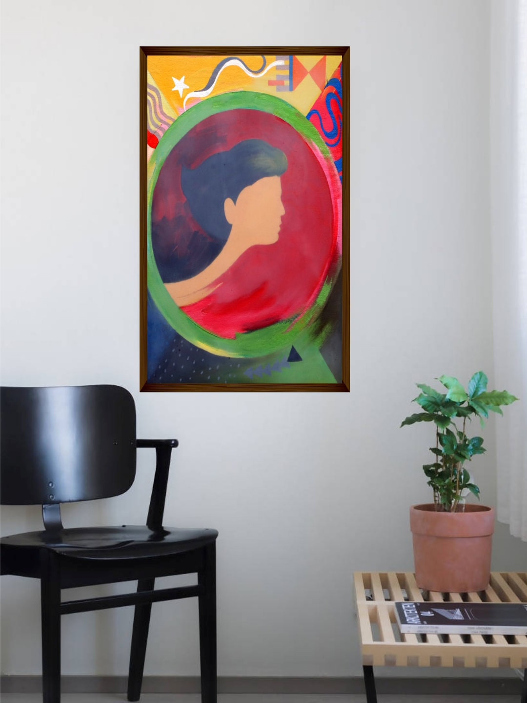The Art House Red & Yellow Abstract Wall Art Painting