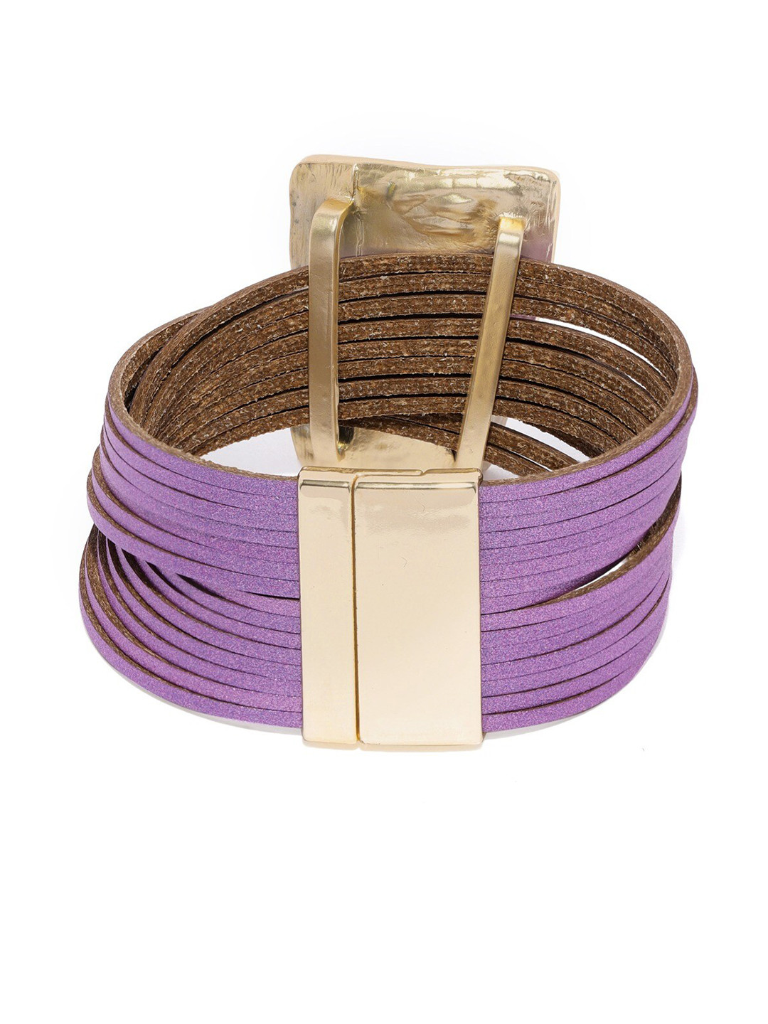 Blisscovered Women Purple & Gold-Toned Multistrand Bracelet