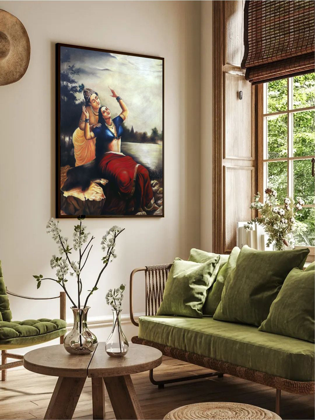 The Art House White & Blue Abstract Painting Wall Art