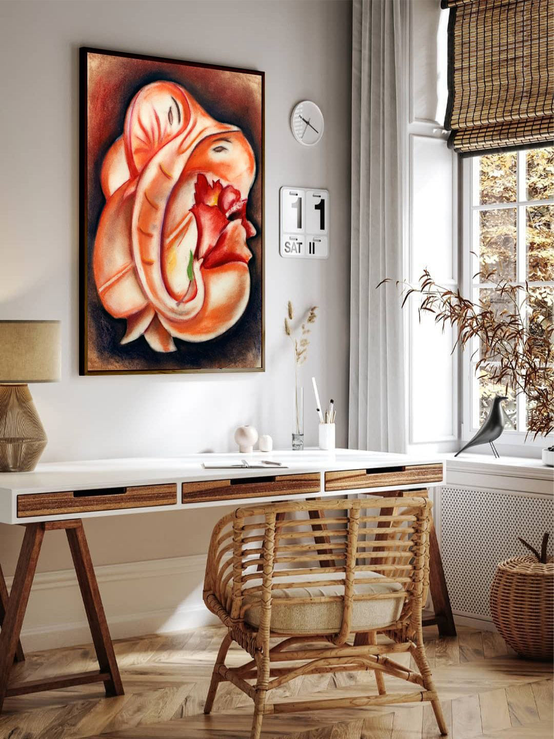 The Art House Red Canvas Wall Living Room Rectangle Potrait Paintings Wall Art -1 x 0.76In