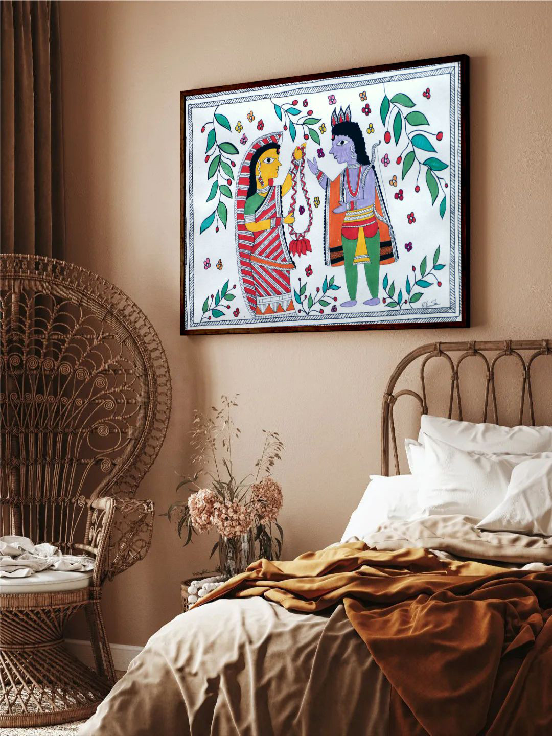 The Art House White & Blue Abstract Painting Framed Wall Art