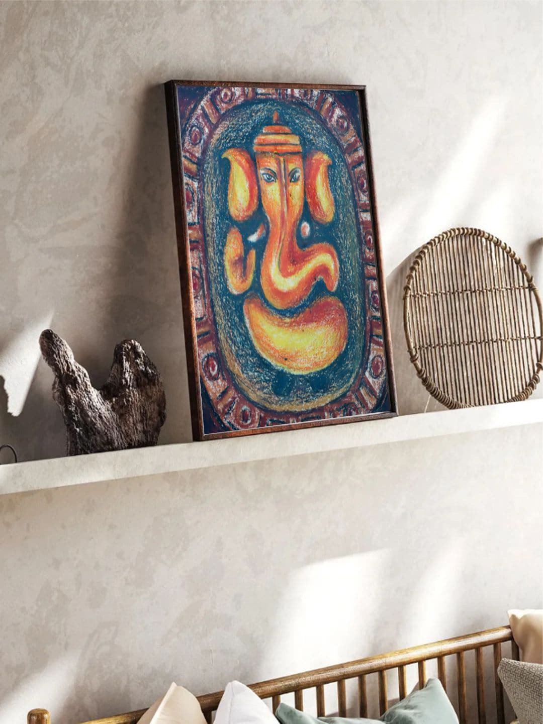 The Art House Teal & Orange Abstract Painting Wall Art