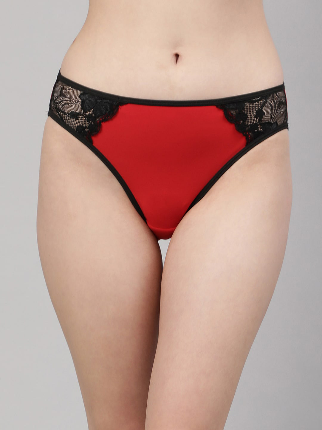 CUKOO Women Red & Black Solid Bikini Briefs BP21-015