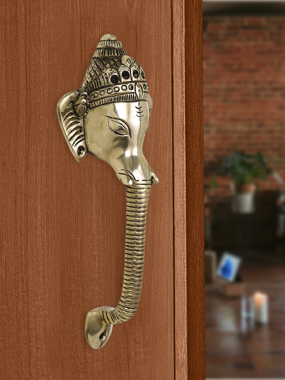 Imli Street Gold-Tone Ganesh Design Door Handle