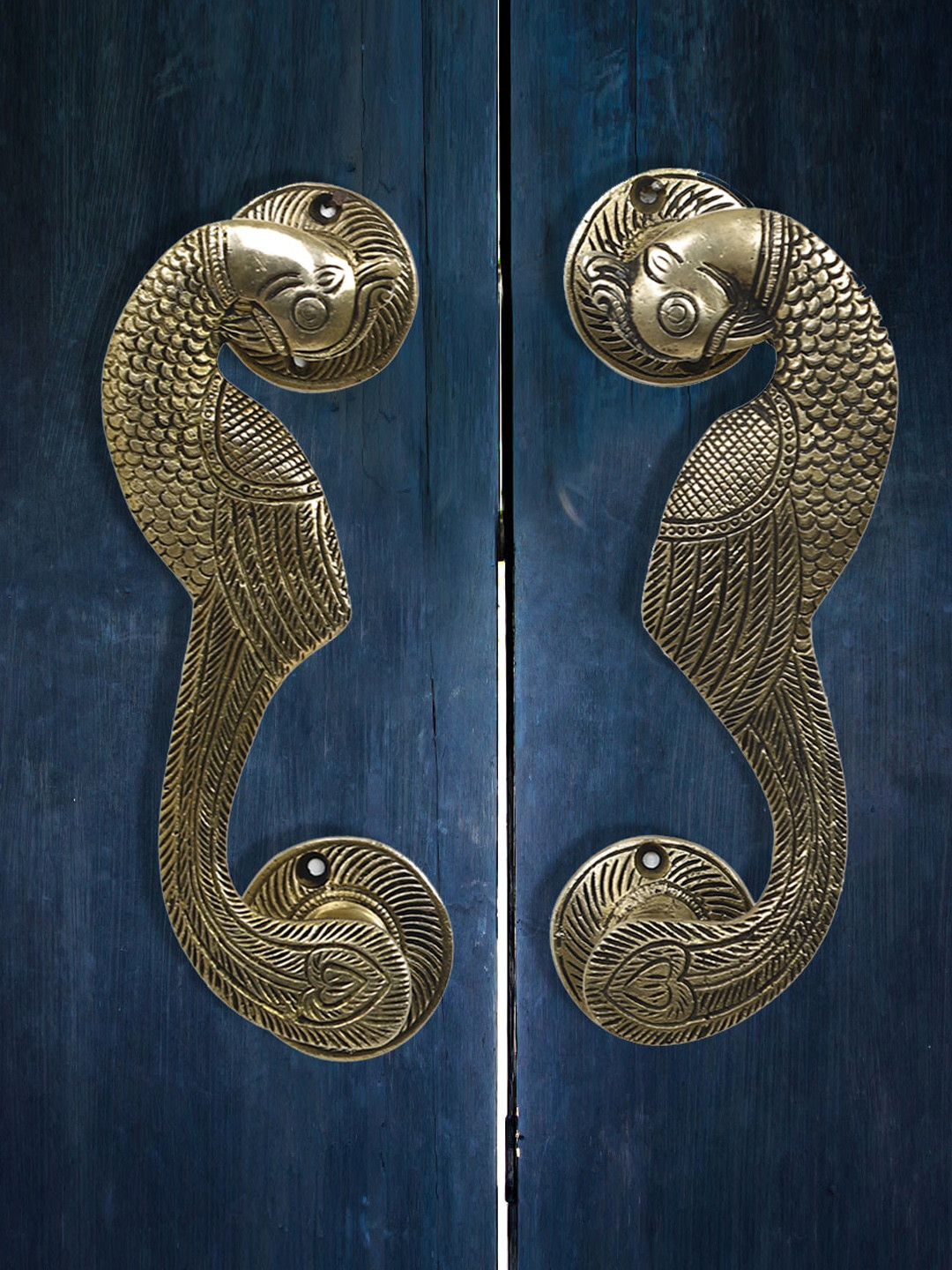 Imli Street Gold-Toned Bird Design Door Handle Pair