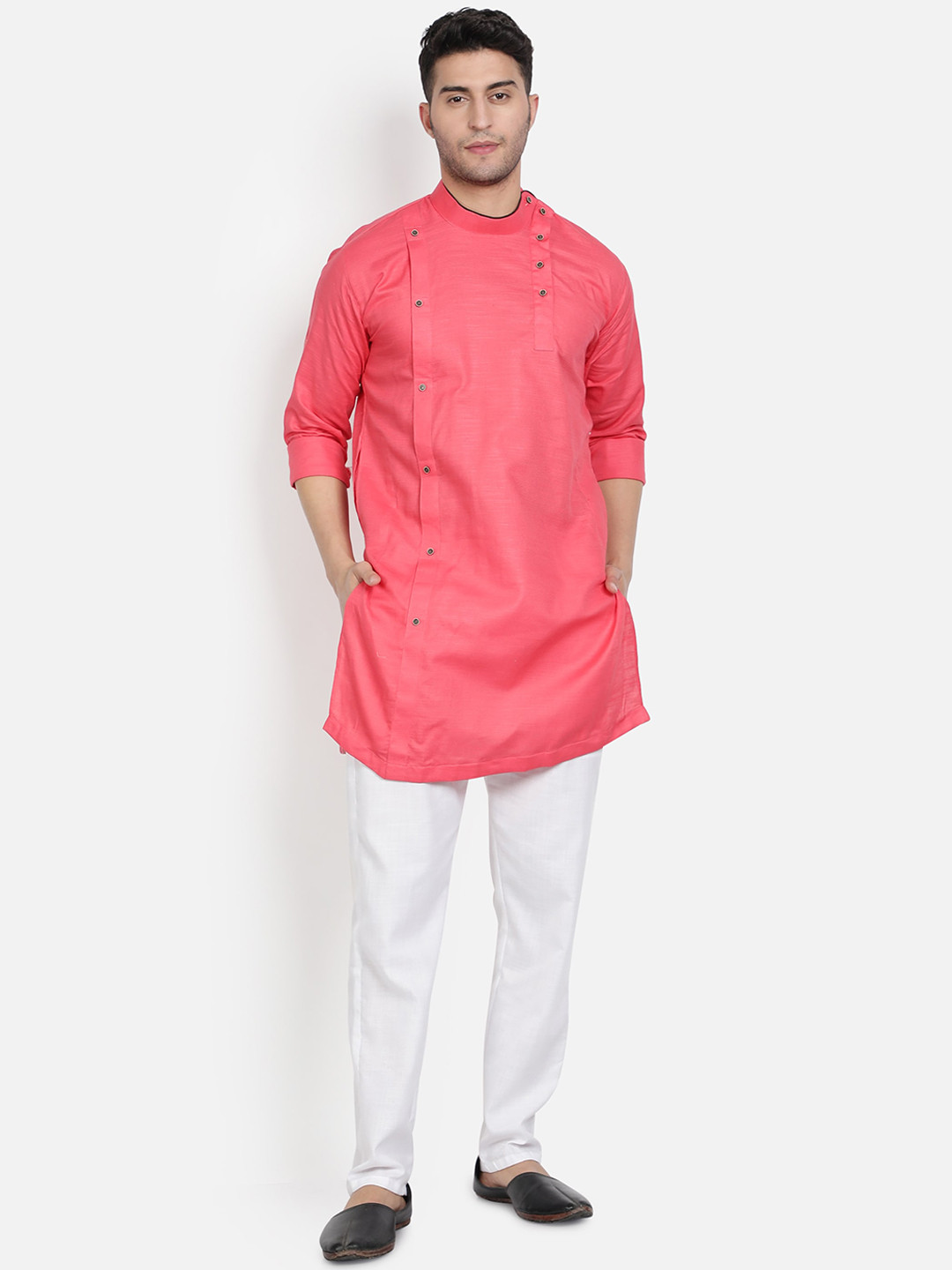 Armaan Ethnic Men Peach-Coloured Pure Cotton Kurta with Pyjama