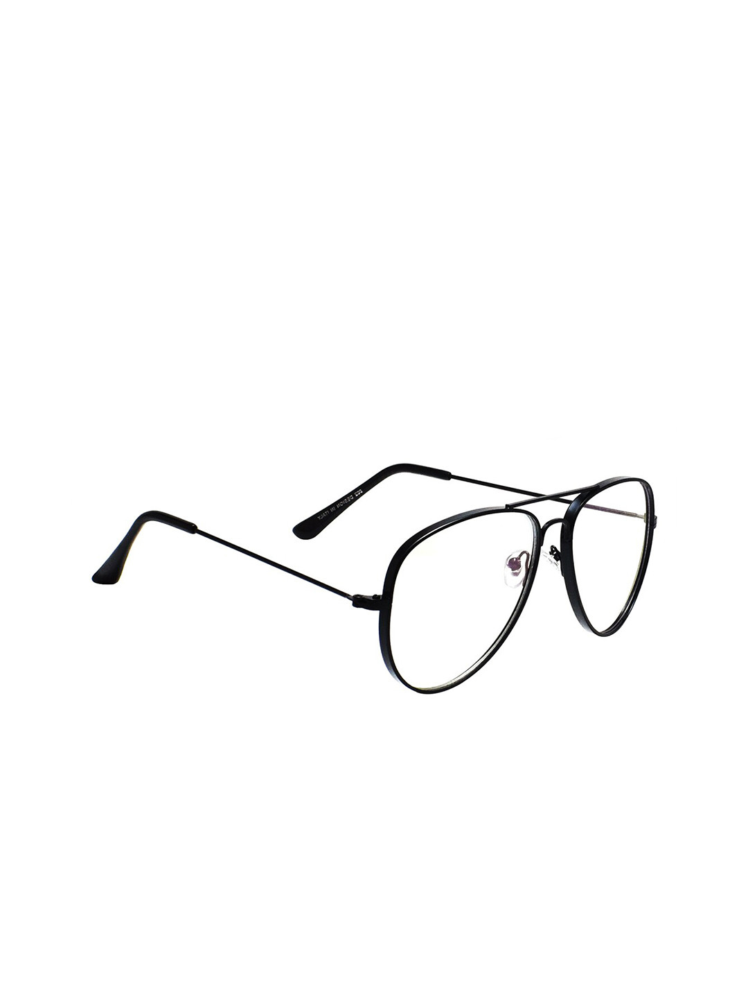 Peter Jones Eyewear Unisex Black & Transparent Anti Glare Full Rim Aviator Frames