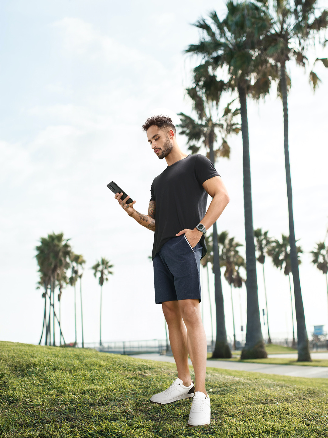 Allen Solly Tribe Men Navy Blue Slim Fit Sports Shorts