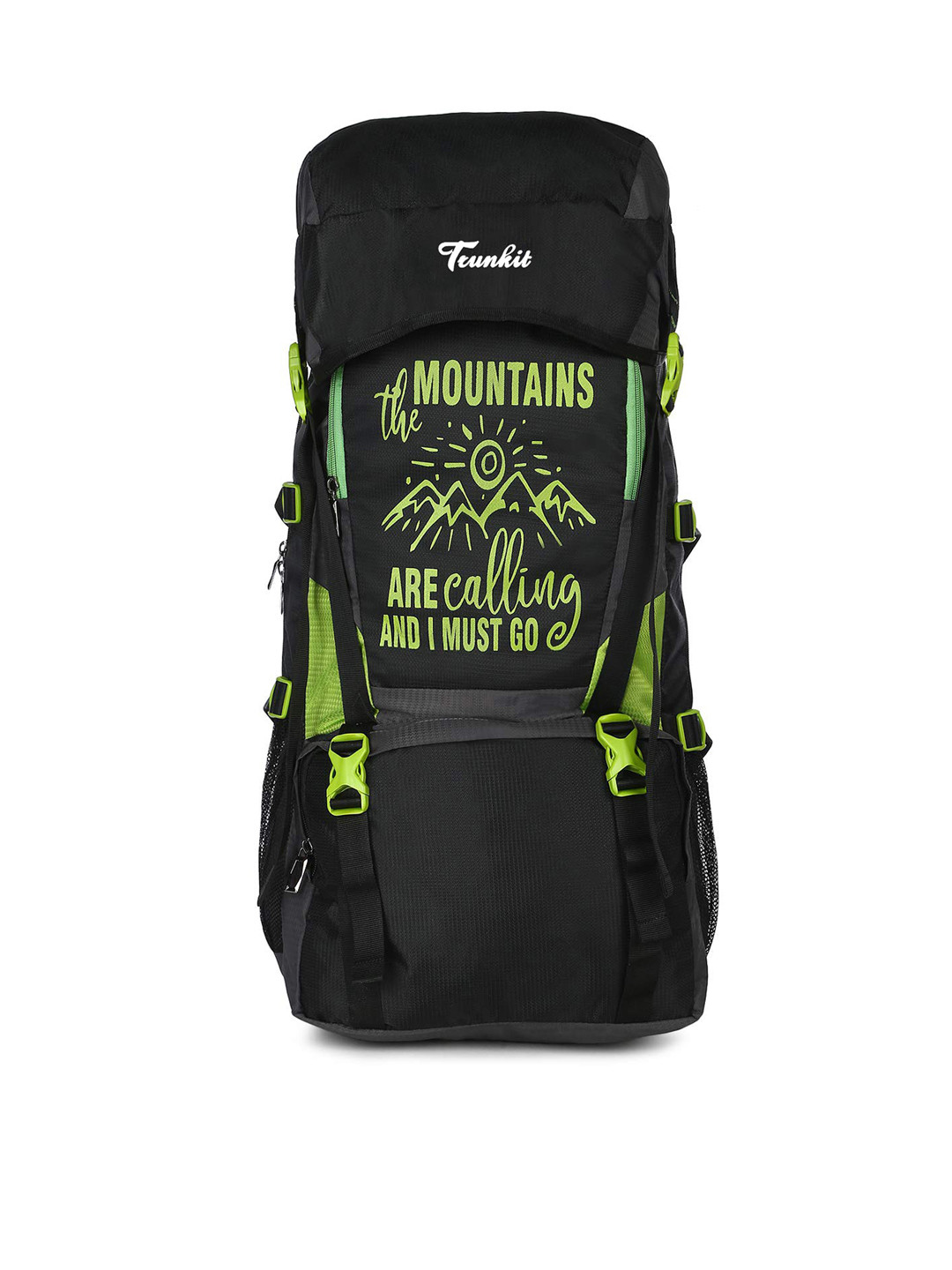 TRUNKIT Black & Green Printed Waterproof Rucksack