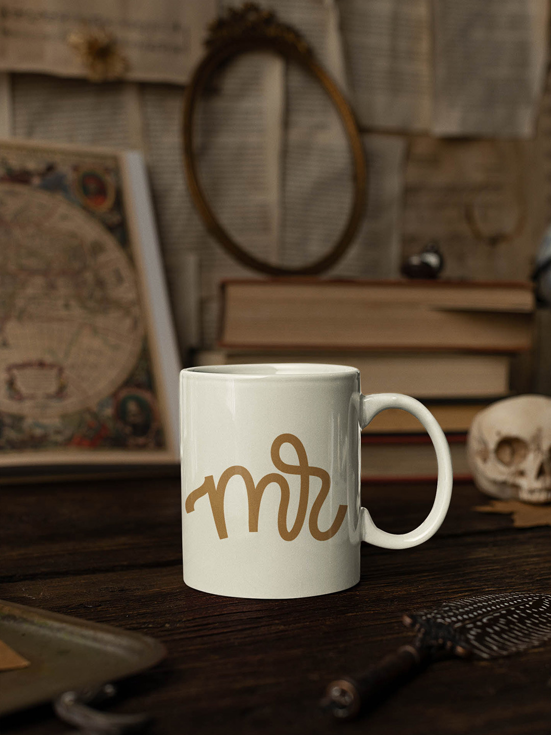 POORAK White Typography Ceramic Microwave Safe Mug-450ml