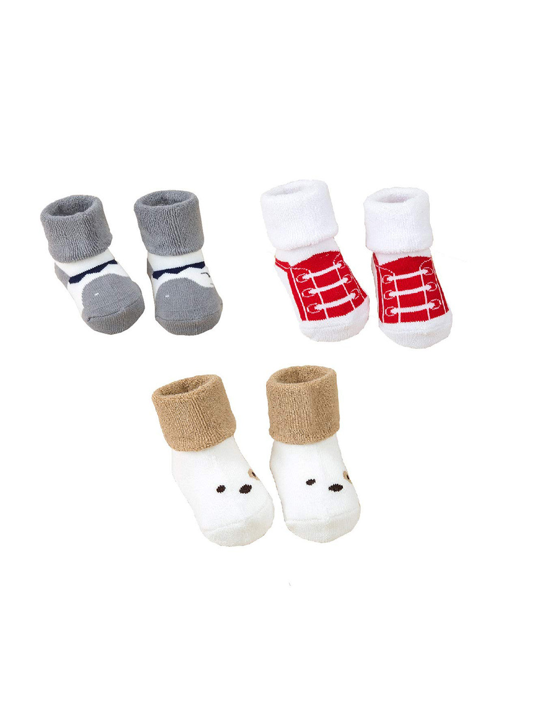 SYGA Pack of 3 Infants Patterned Above Ankle Organic Cotton Socks