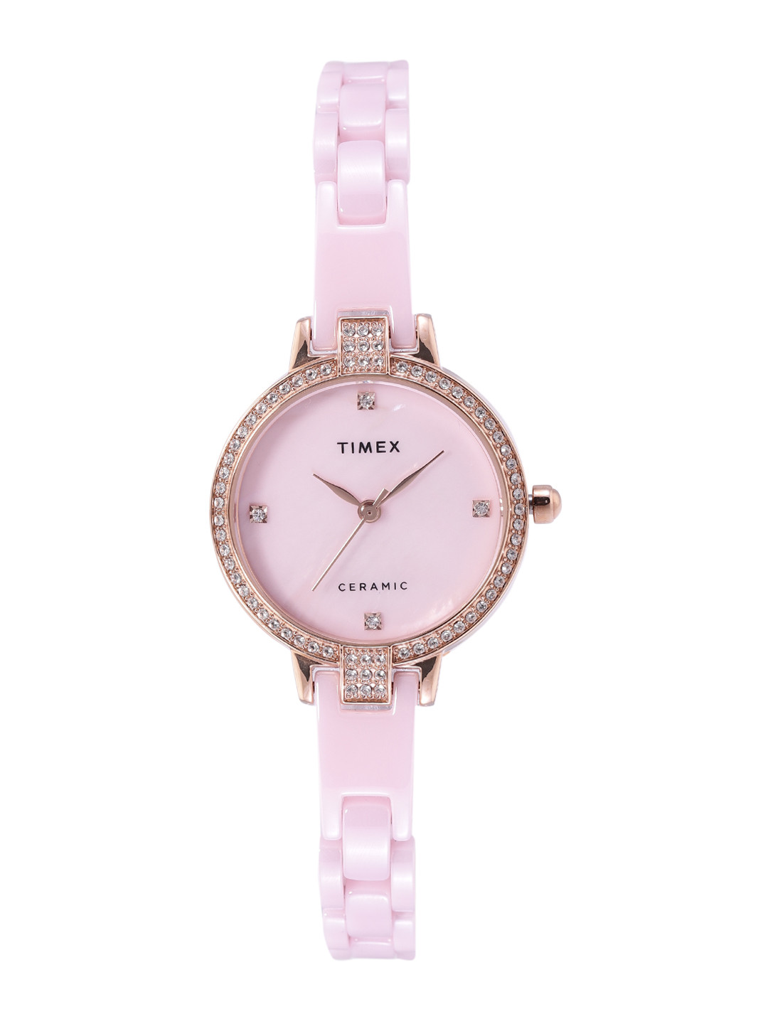 Timex Round 28mm Pink Dial Analog Women Watch - TWEL15701