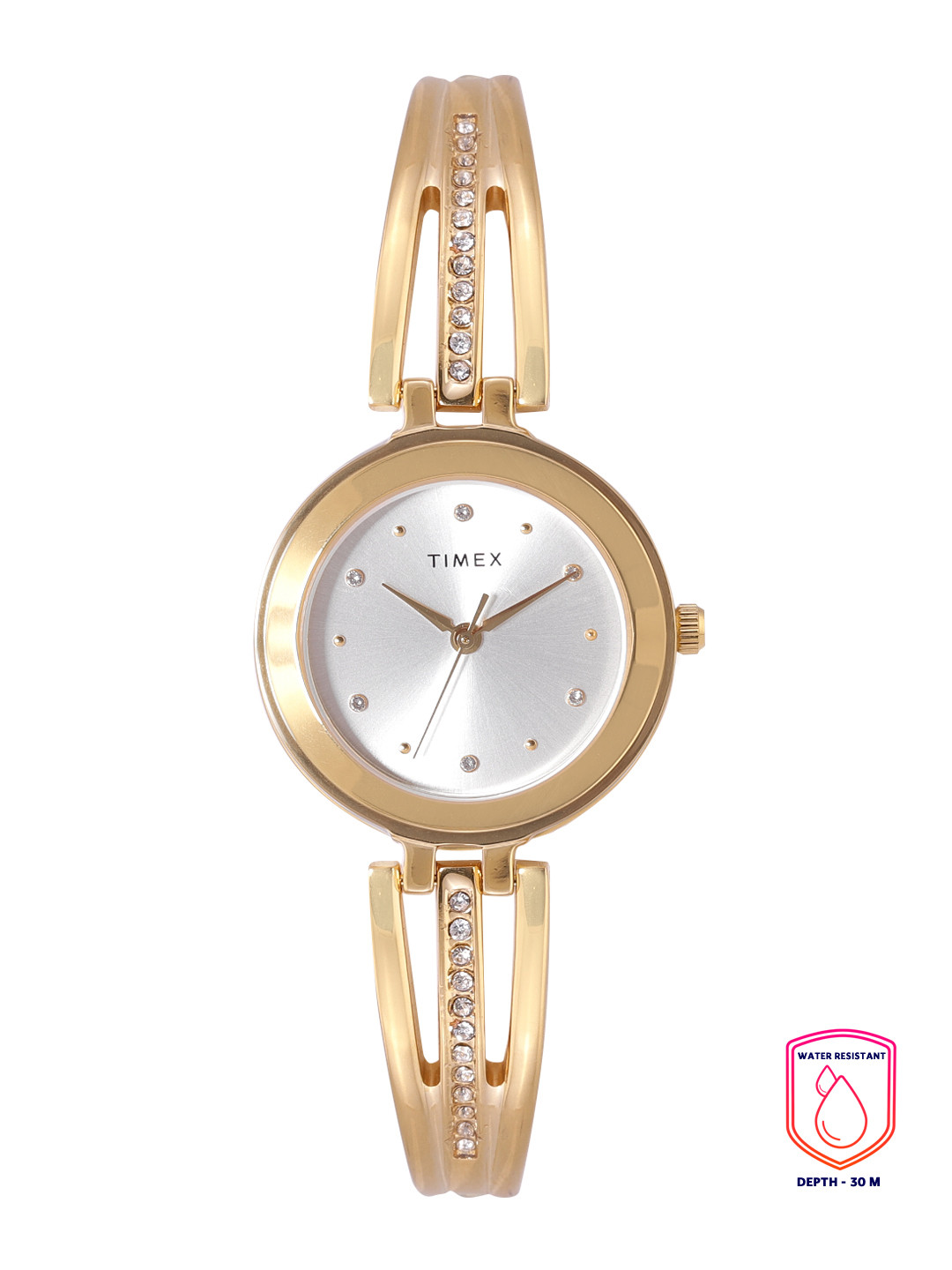 Timex Women Silver-Toned Dial & Gold Toned Analogue Watch TWTL10301
