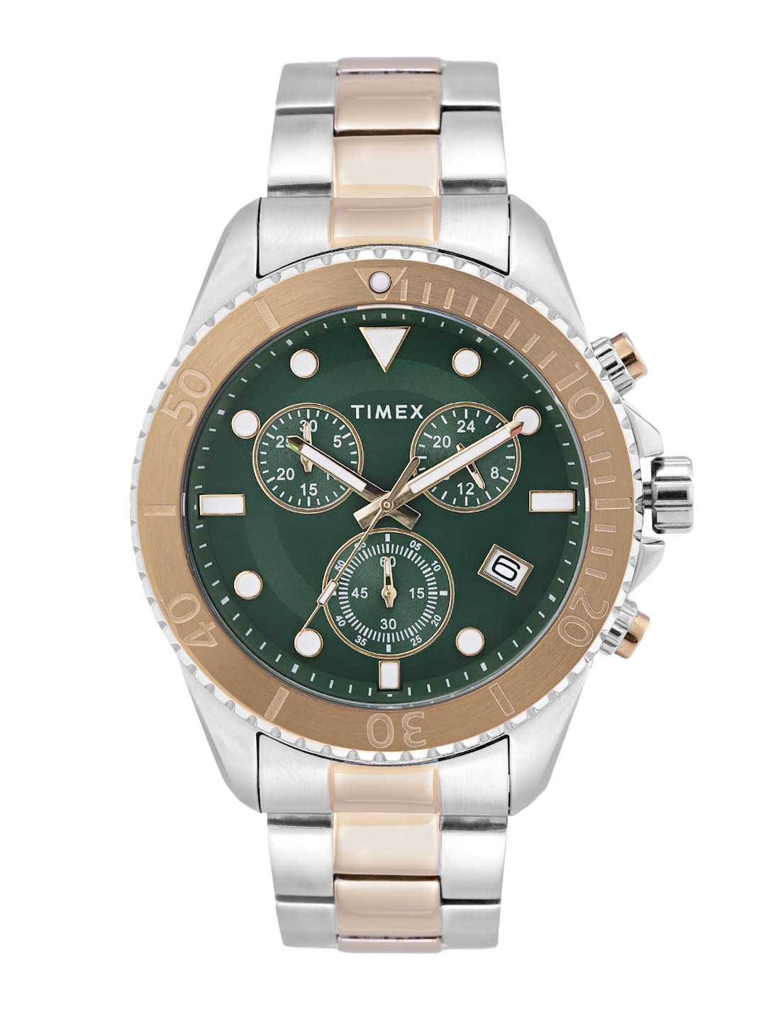 Timex Men Stainless Steel Bracelet Style Straps Analogue Chronograph Watch