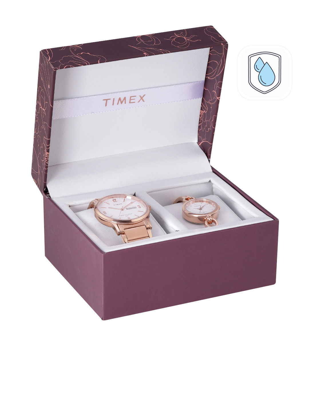 Timex Unisex White Dial & Rose Gold Toned Bracelet Style Straps Analogue Watch TW00PR263