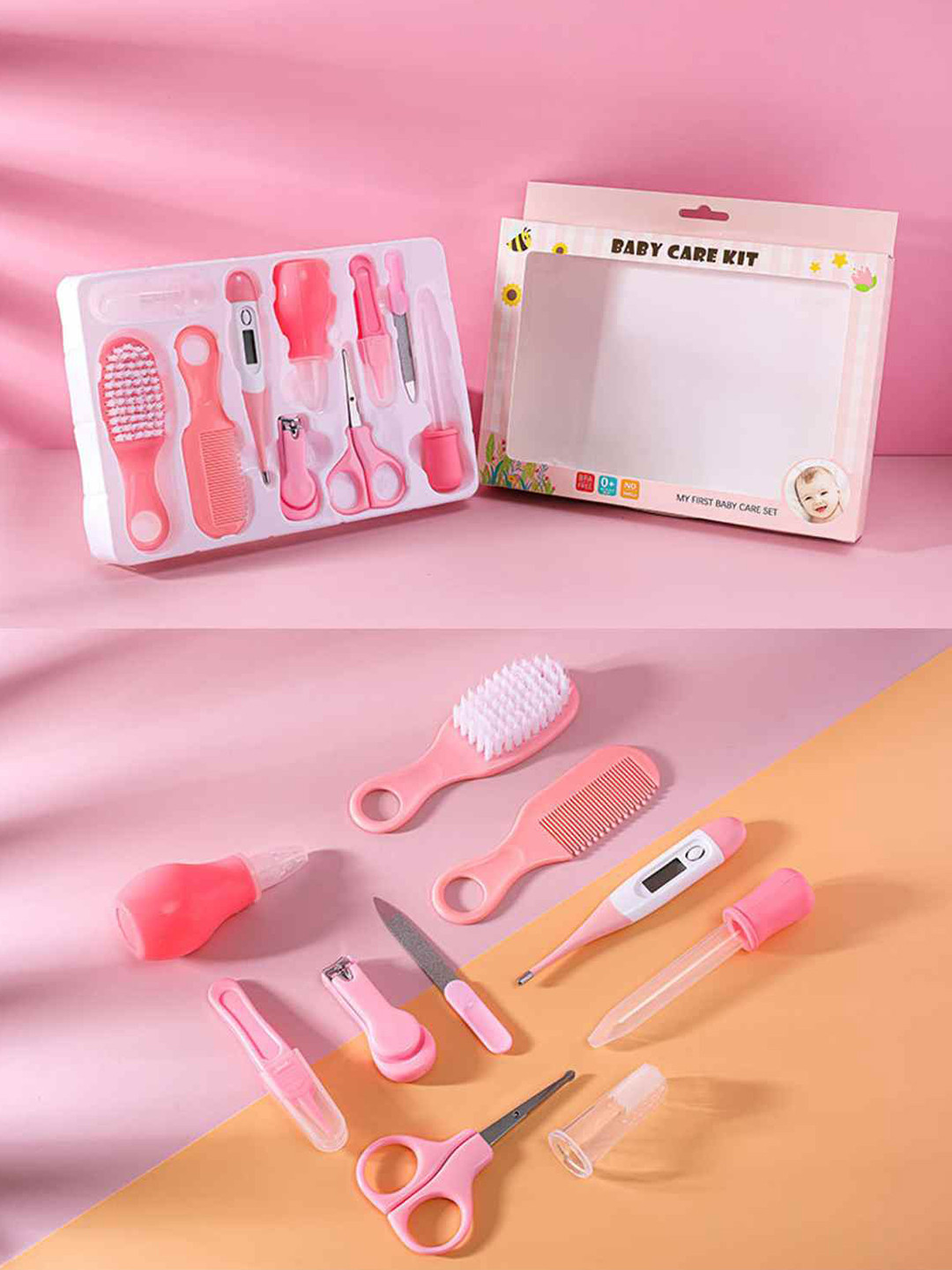 SYGA Kids Pink 10 Pieces Baby Care Kit