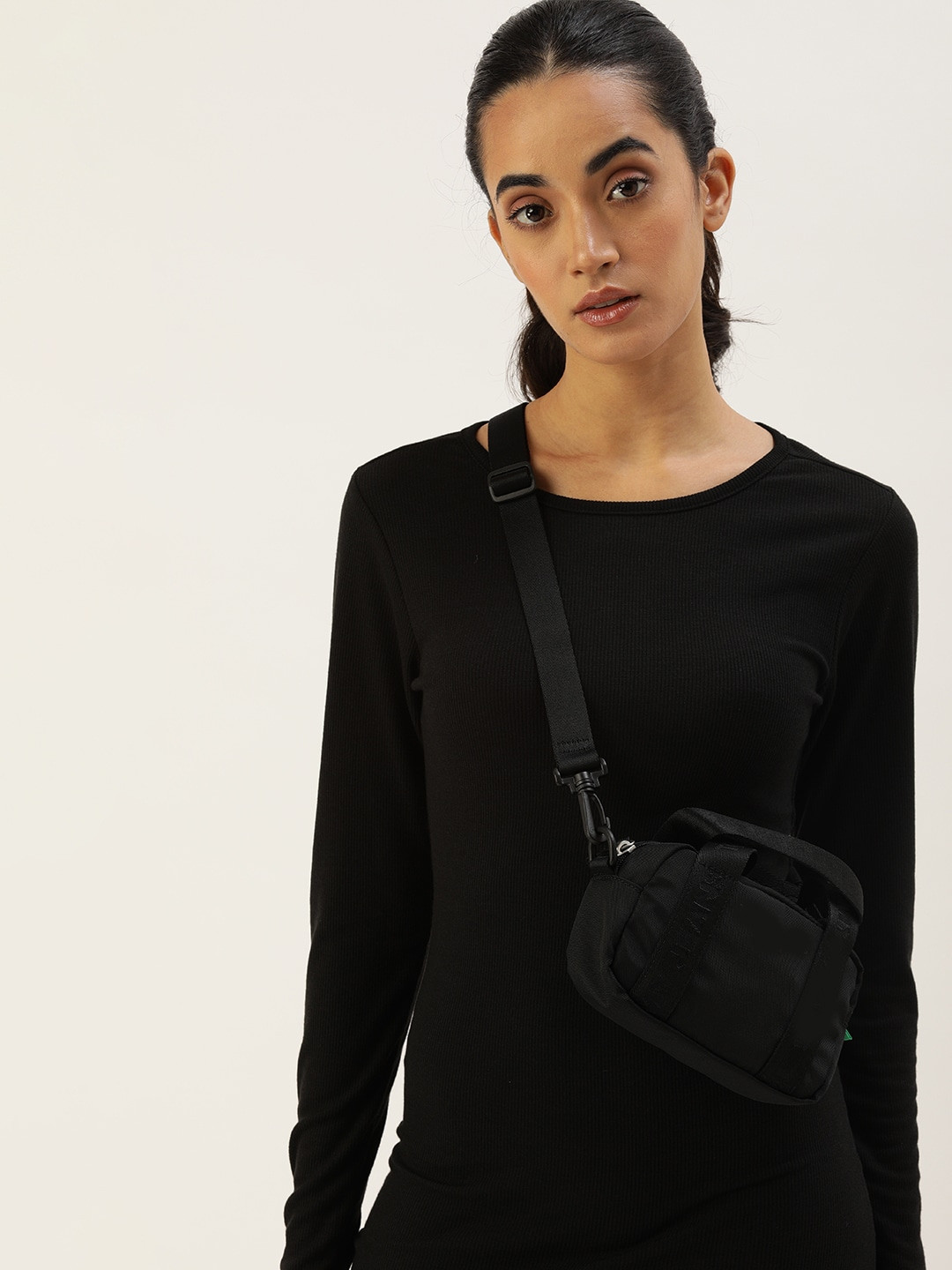 Kook N Keech Women Black Ribbed Bodycon Dress