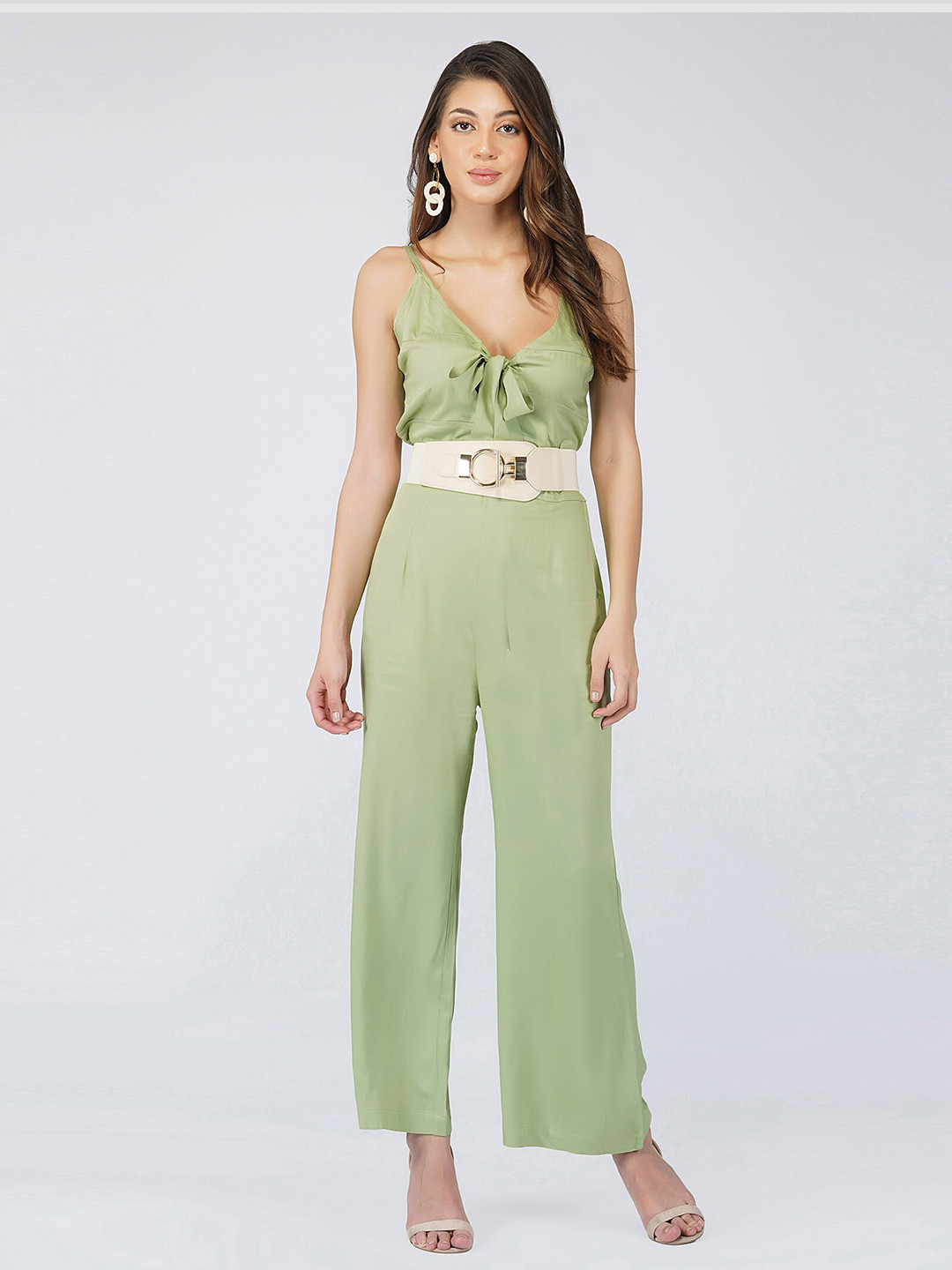 CRUSSET Women Cream-Coloured Textured Belt